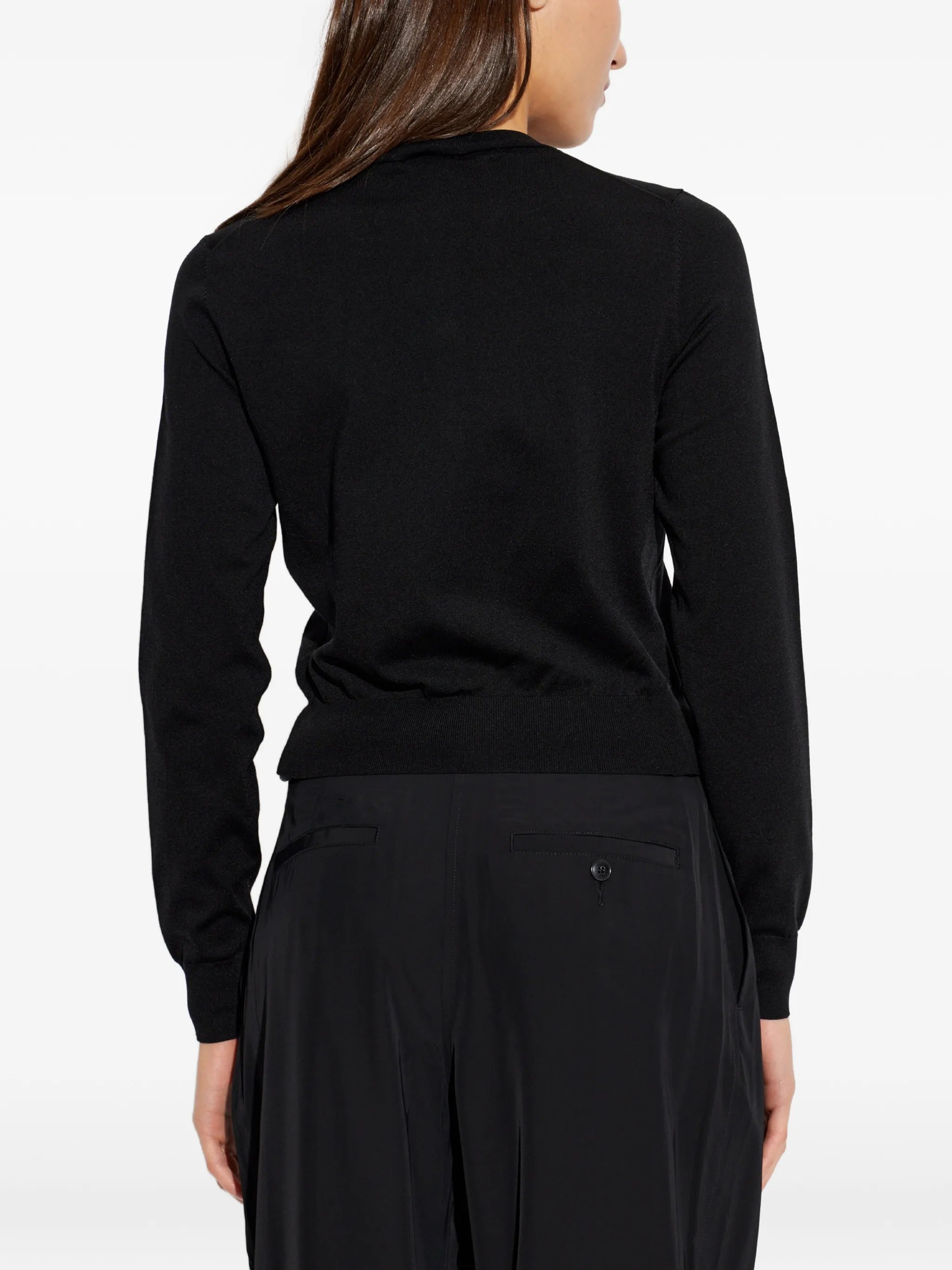 crystal-embellished-logo cardigan
