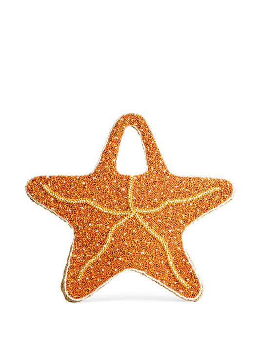 beaded-starfish tote bag