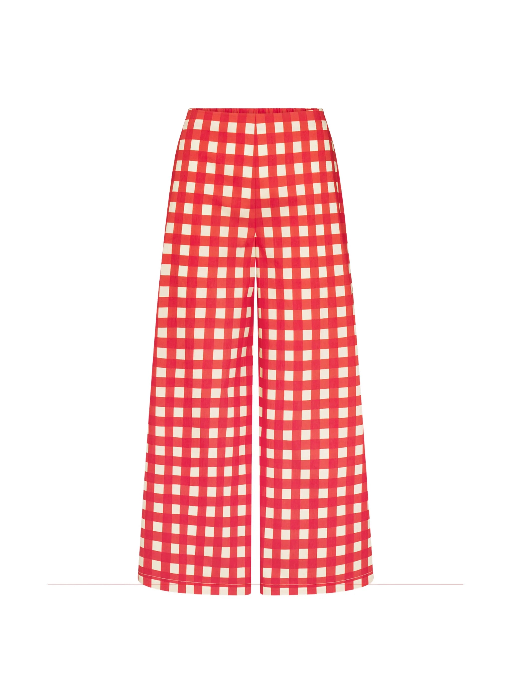 Toni gingham cropped palazzo pants