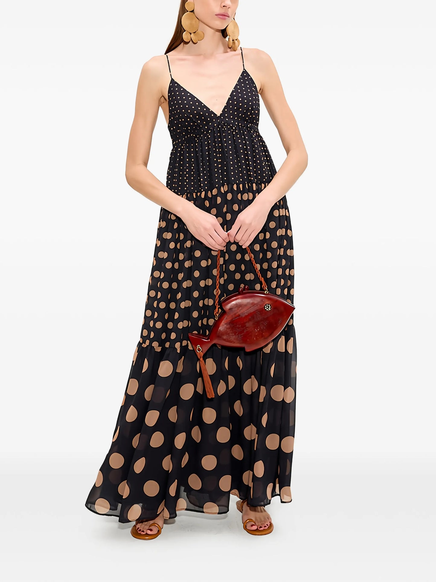 Romi polka-dot maxi dress
