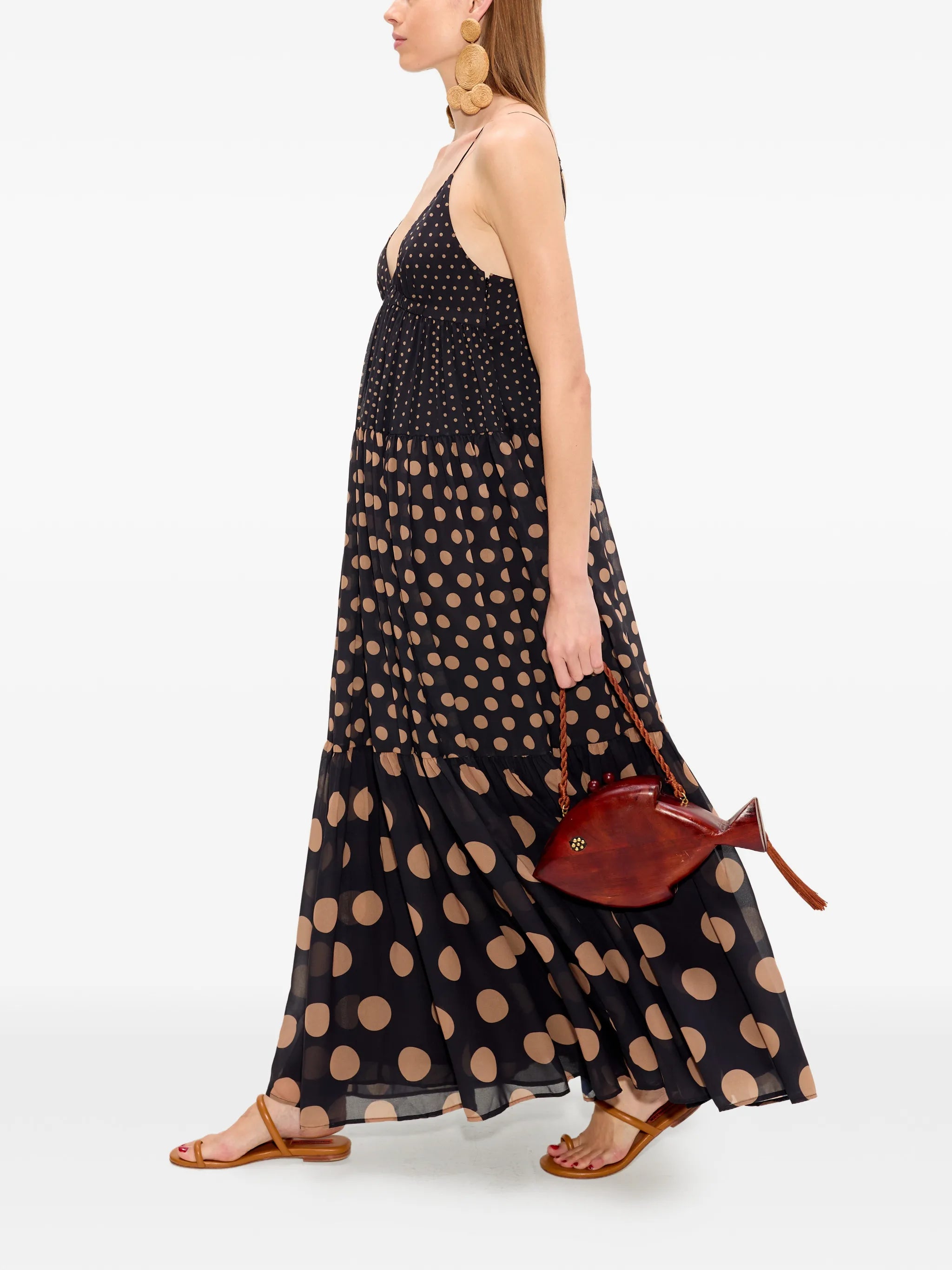 Romi polka-dot maxi dress