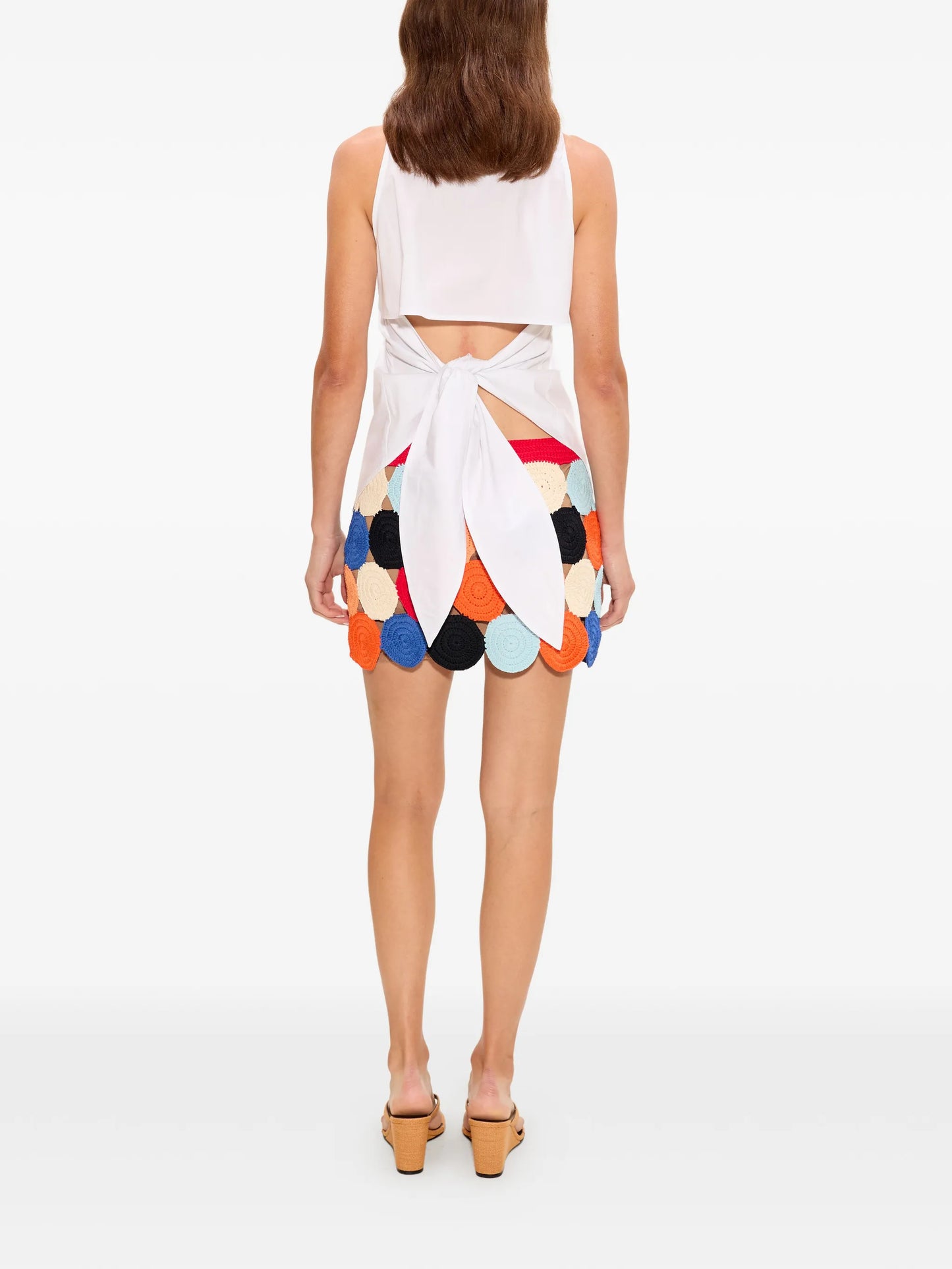 Beep Beep crochet-knit low-rise mini skirt