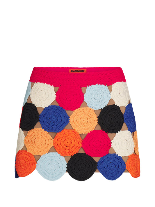 Beep Beep crochet-knit low-rise mini skirt