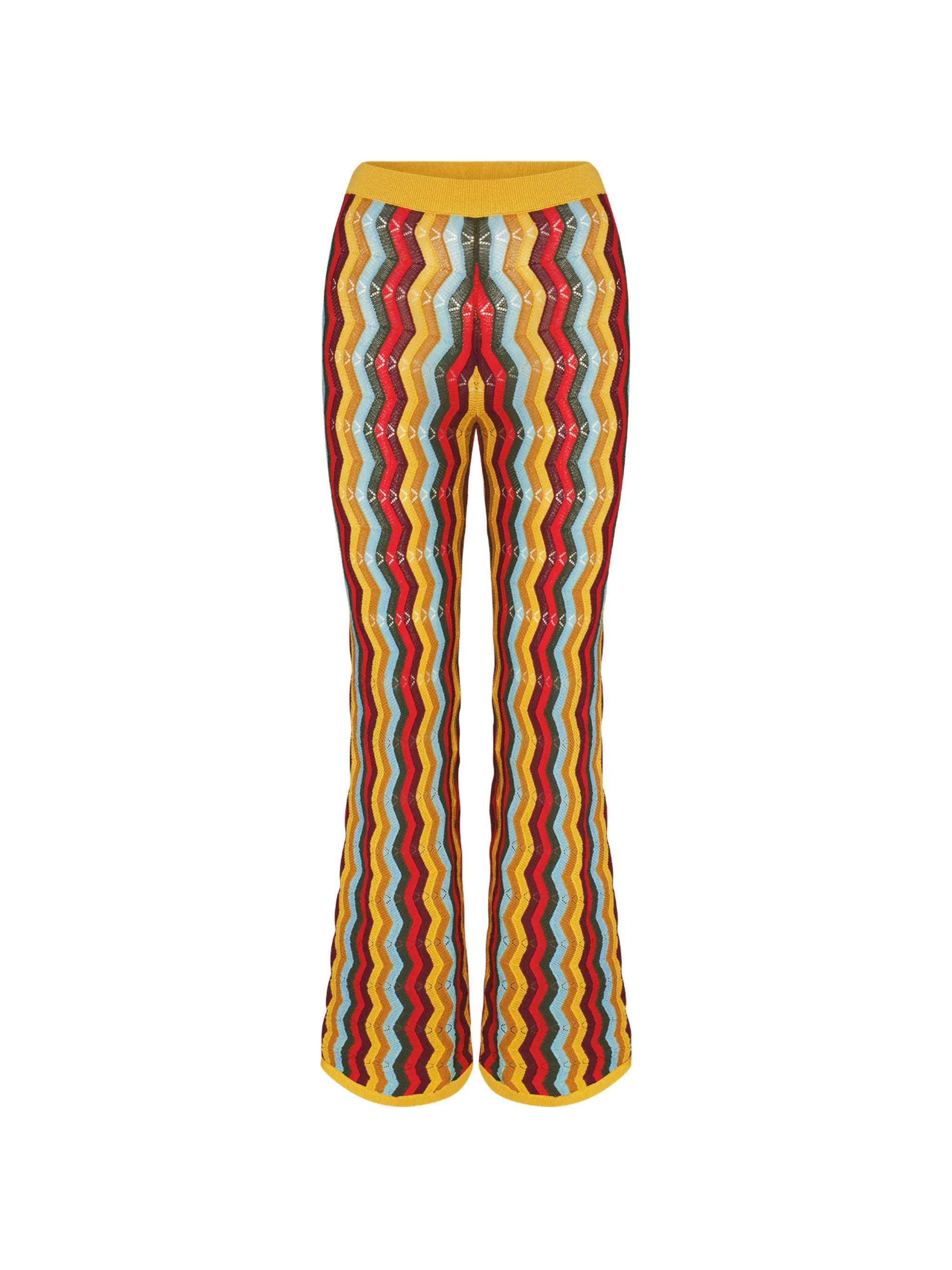 Ophelia chevron-knit flared trousers