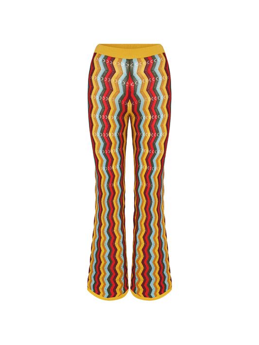 Ophelia chevron-knit flared trousers