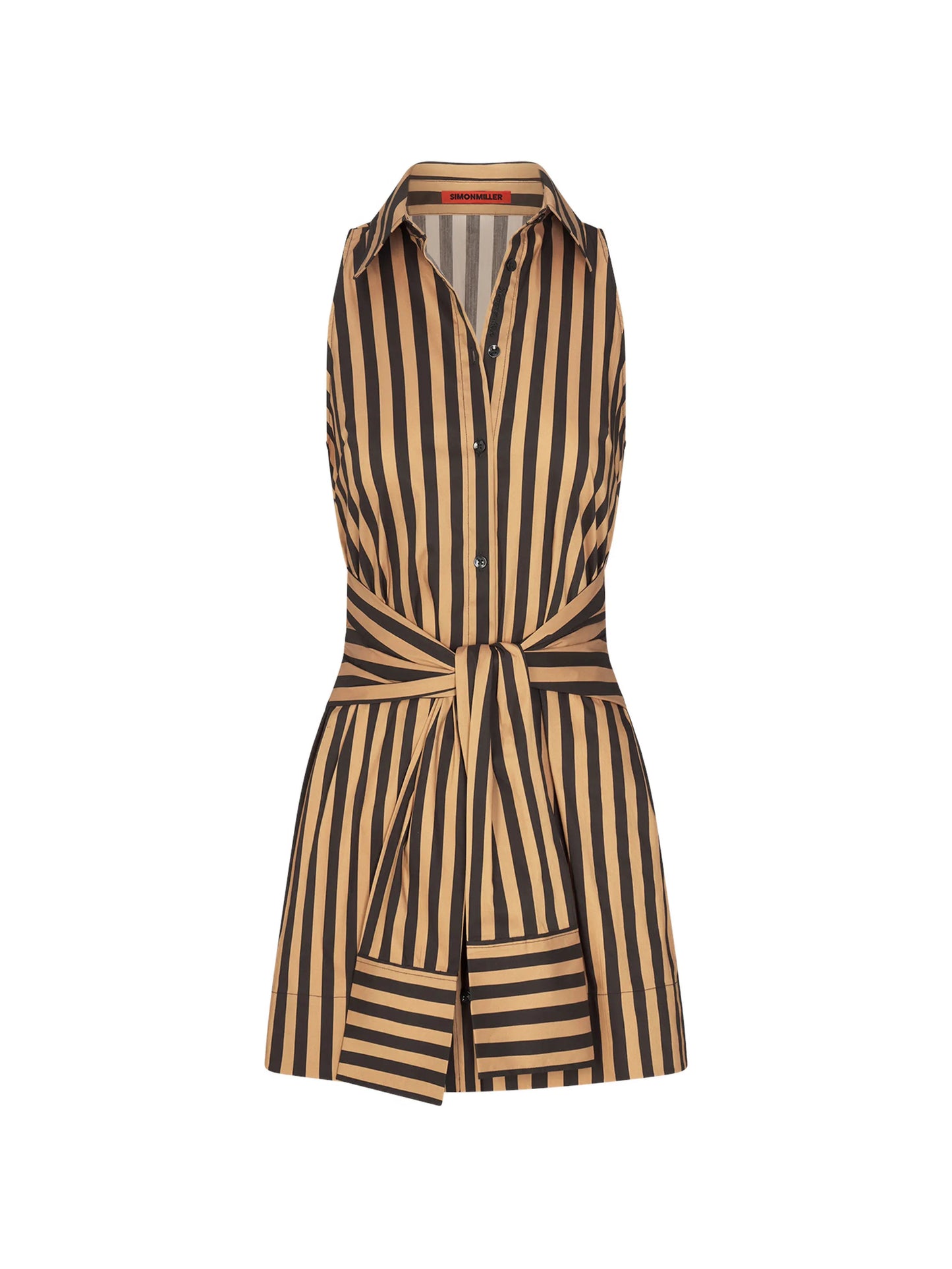 Inna striped sleeveless mini shirt dress