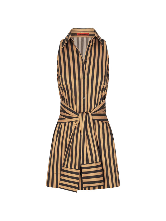 Inna striped sleeveless mini shirt dress
