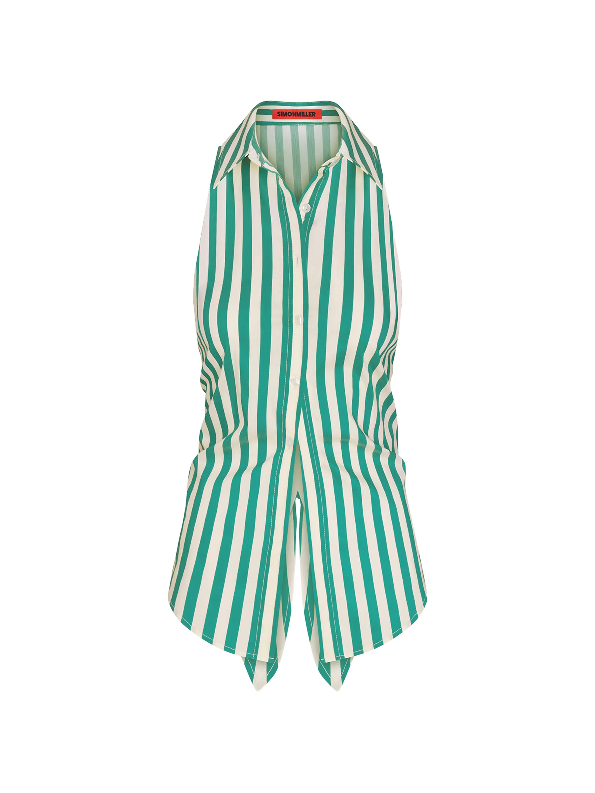loch sleeveless poplin button up
