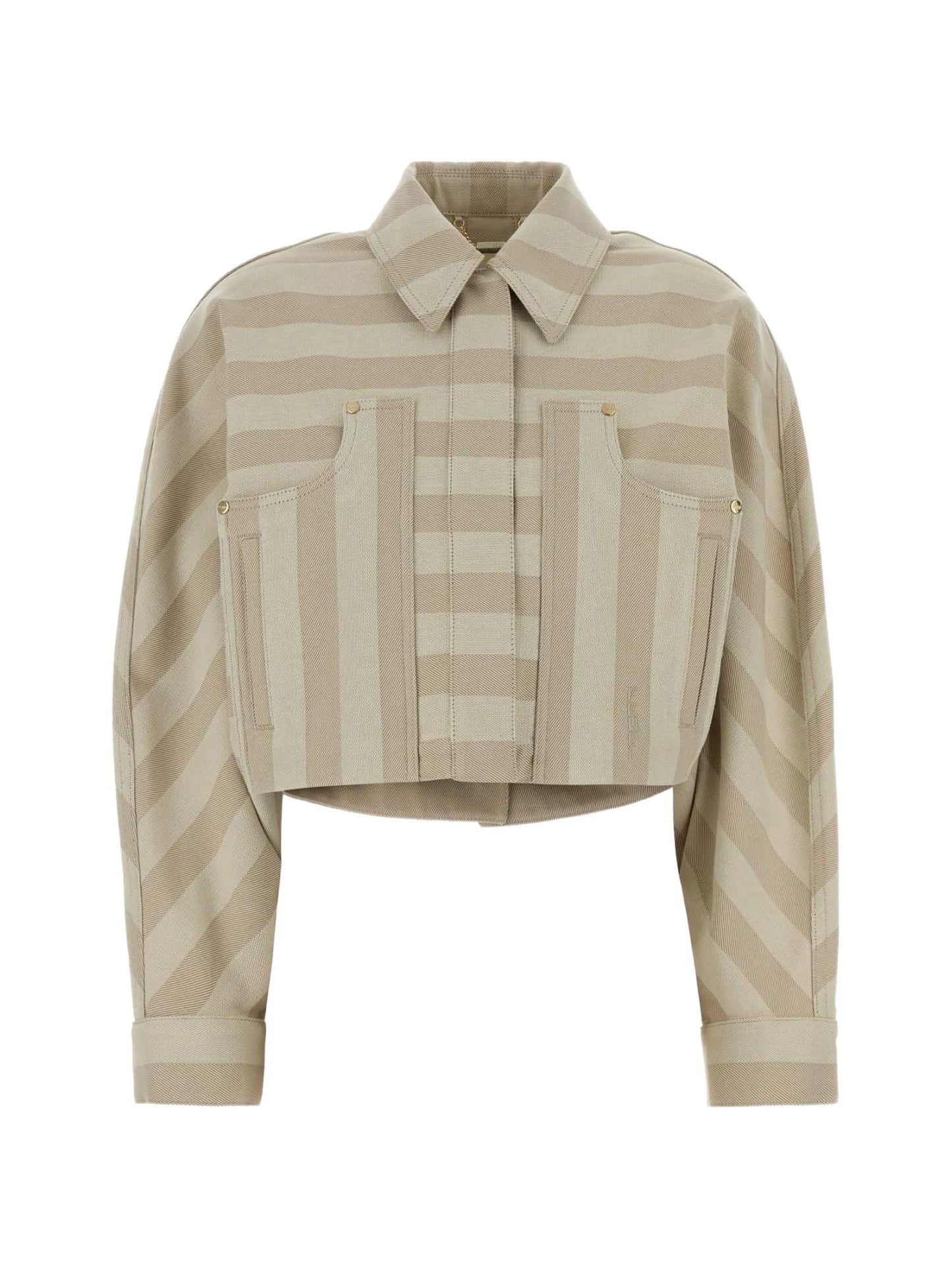 striped drill jacket