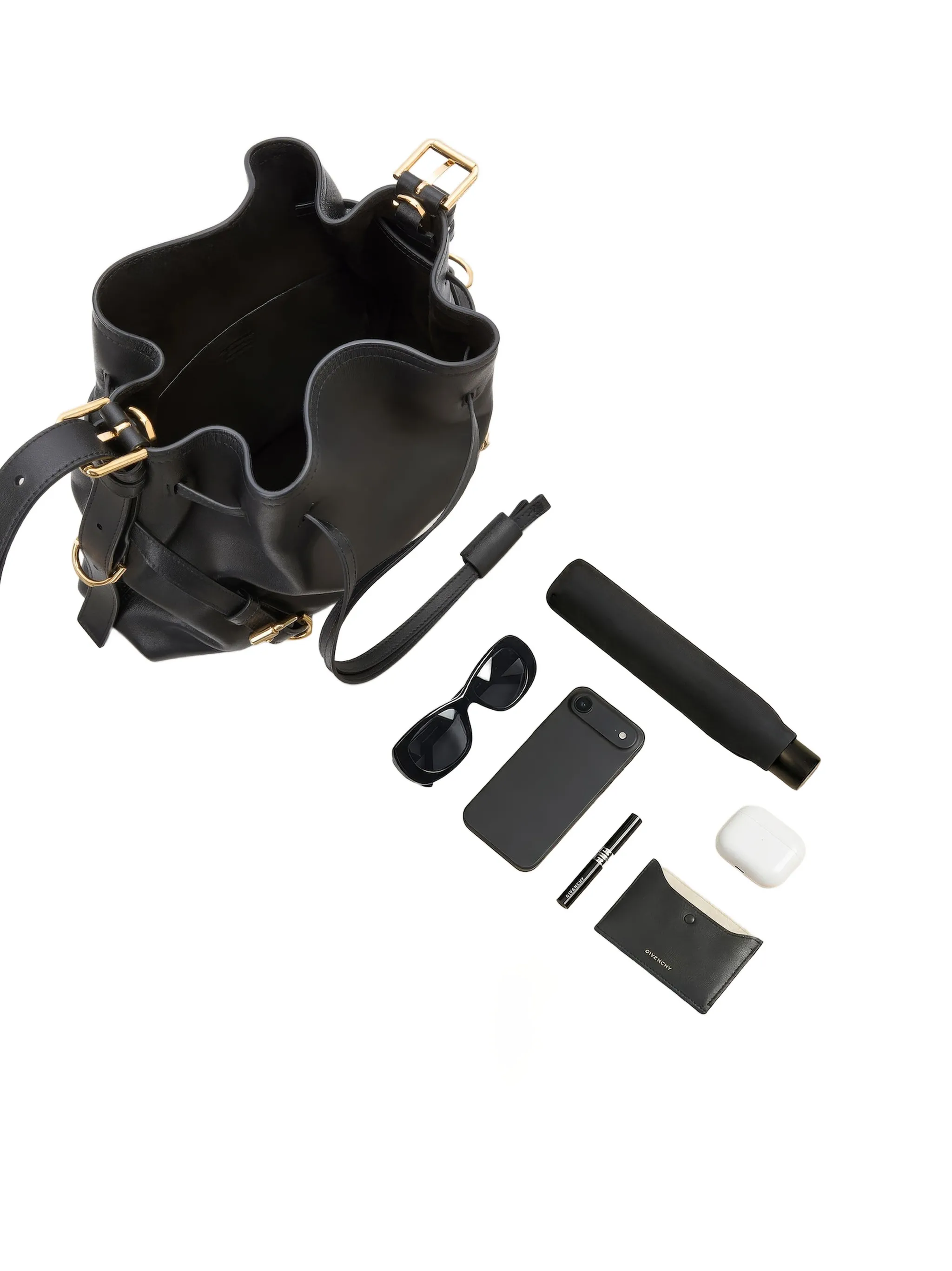 small Voyou bucket bag in shiny leather