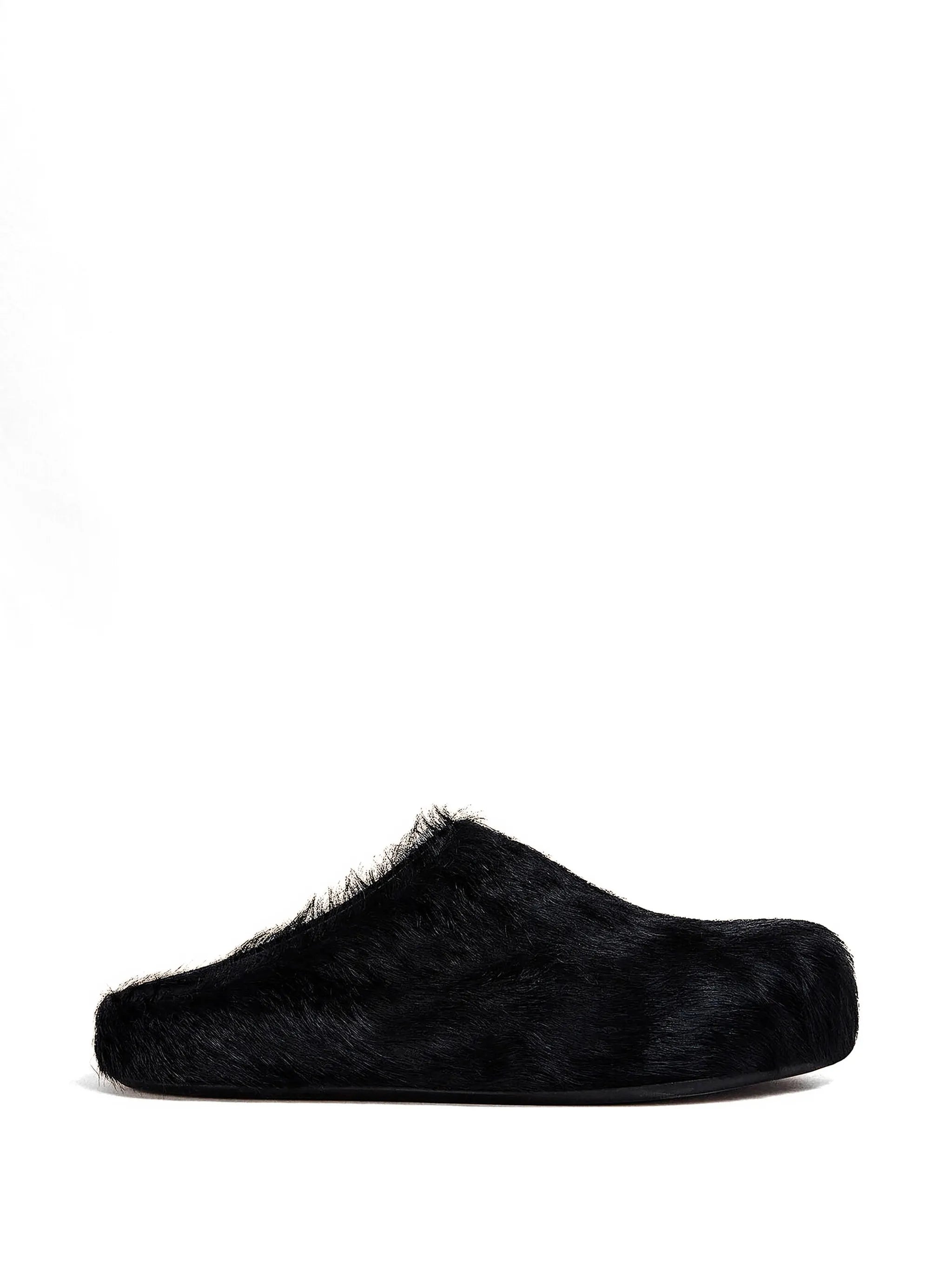 long hair calfskin Fussbett sabot