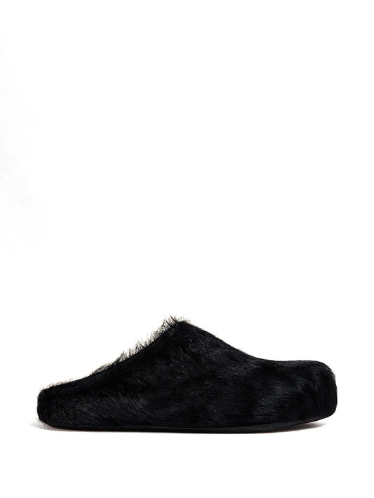 long hair calfskin Fussbett sabot