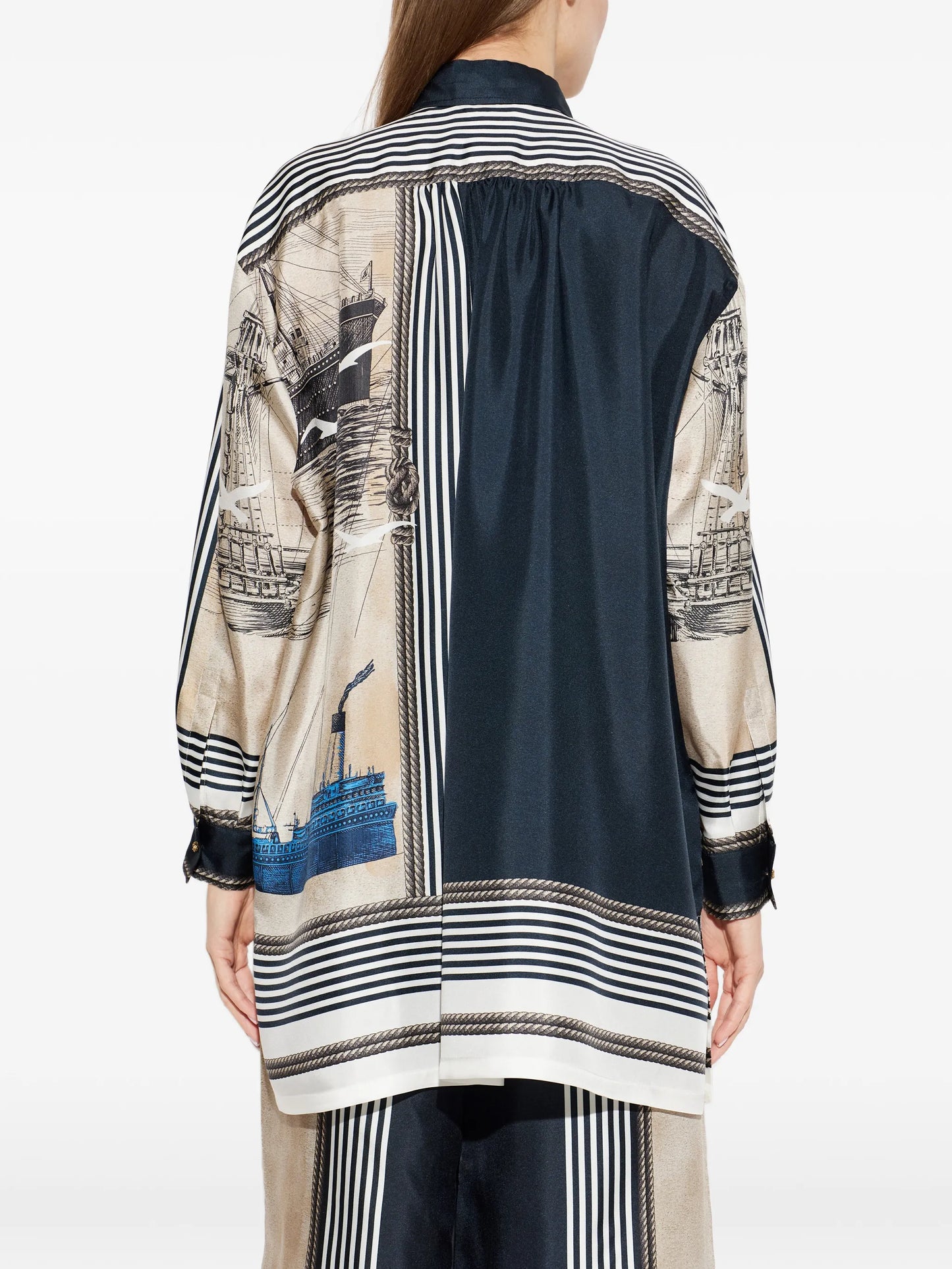 Teglia nautical-print silk shirt