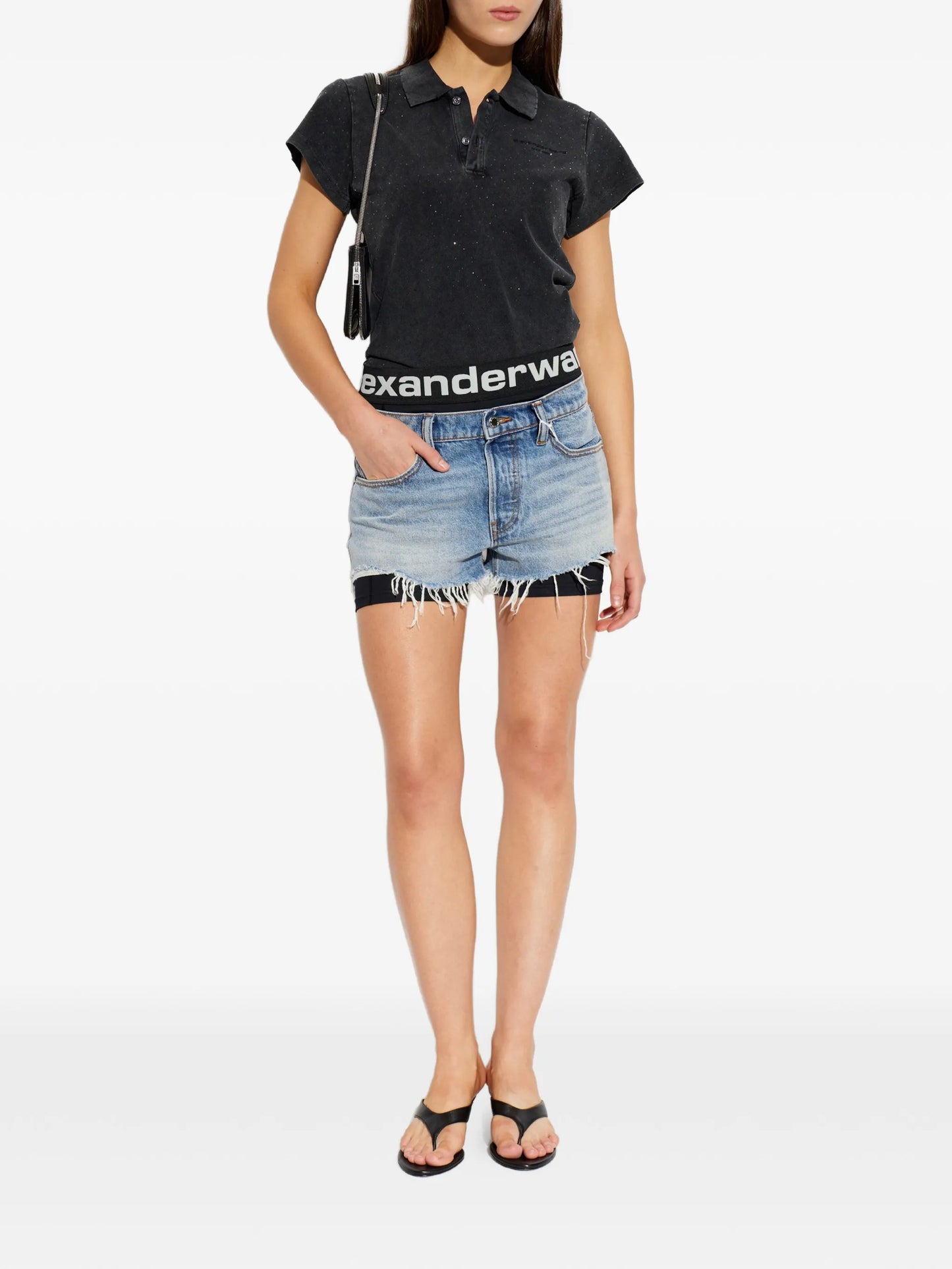 crystal-embellished polo shirt