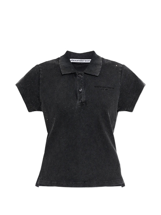 crystal-embellished polo shirt