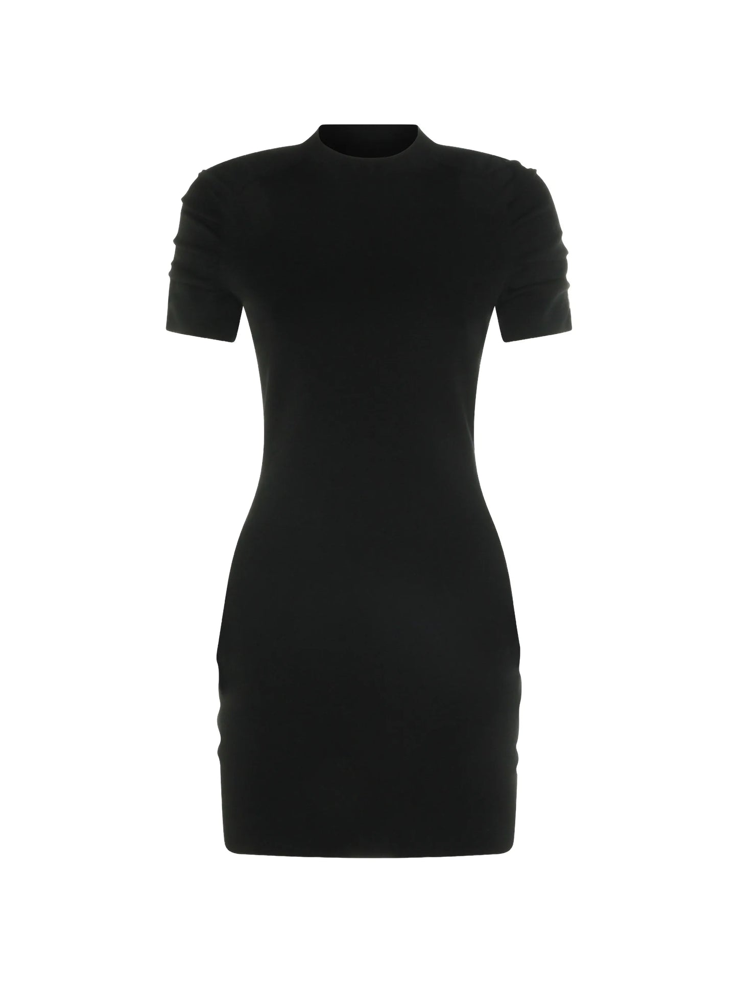 logo-print ruched-sleeve dress