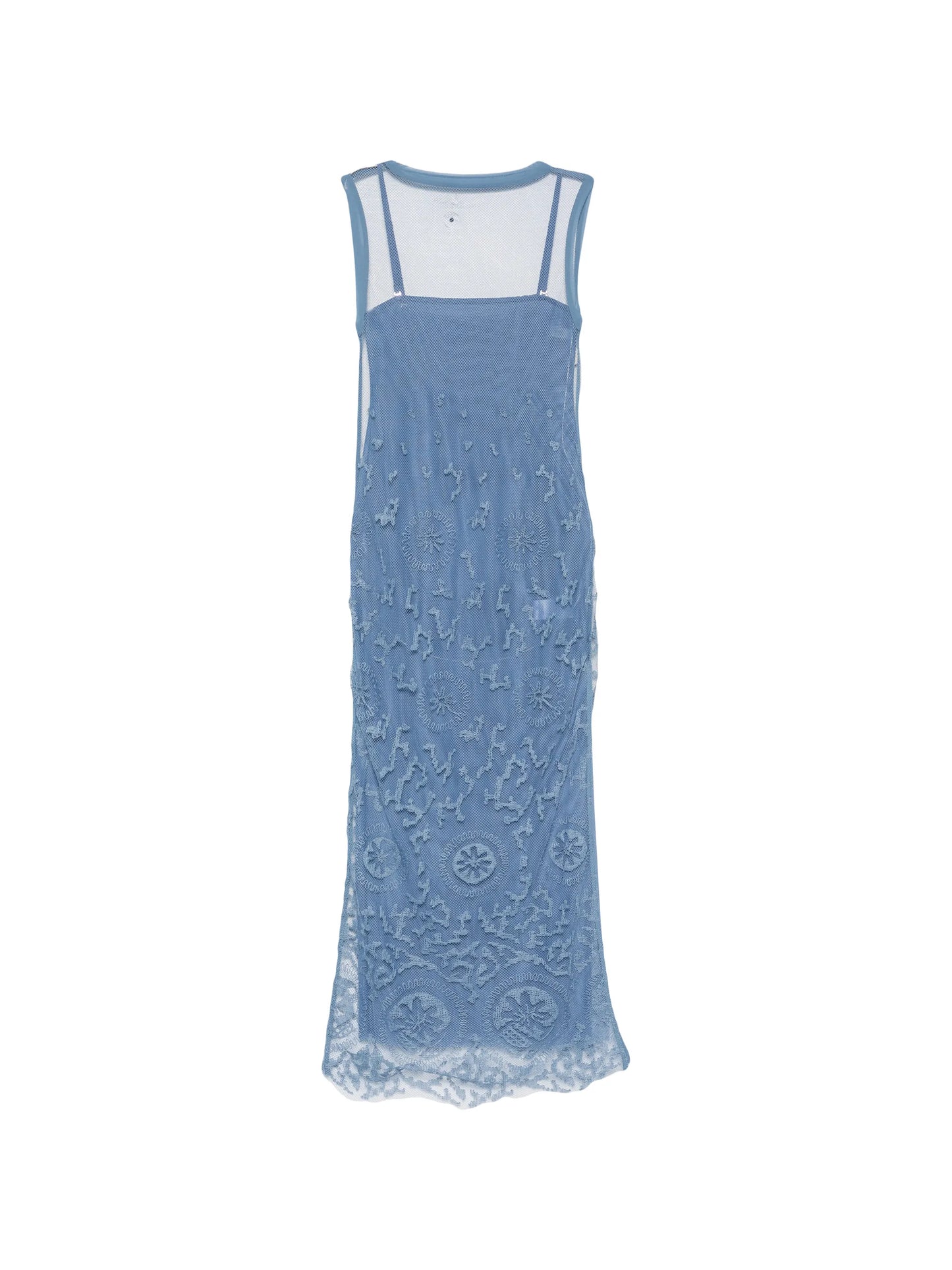Lefi lace-overlay sleeveless maxi dress