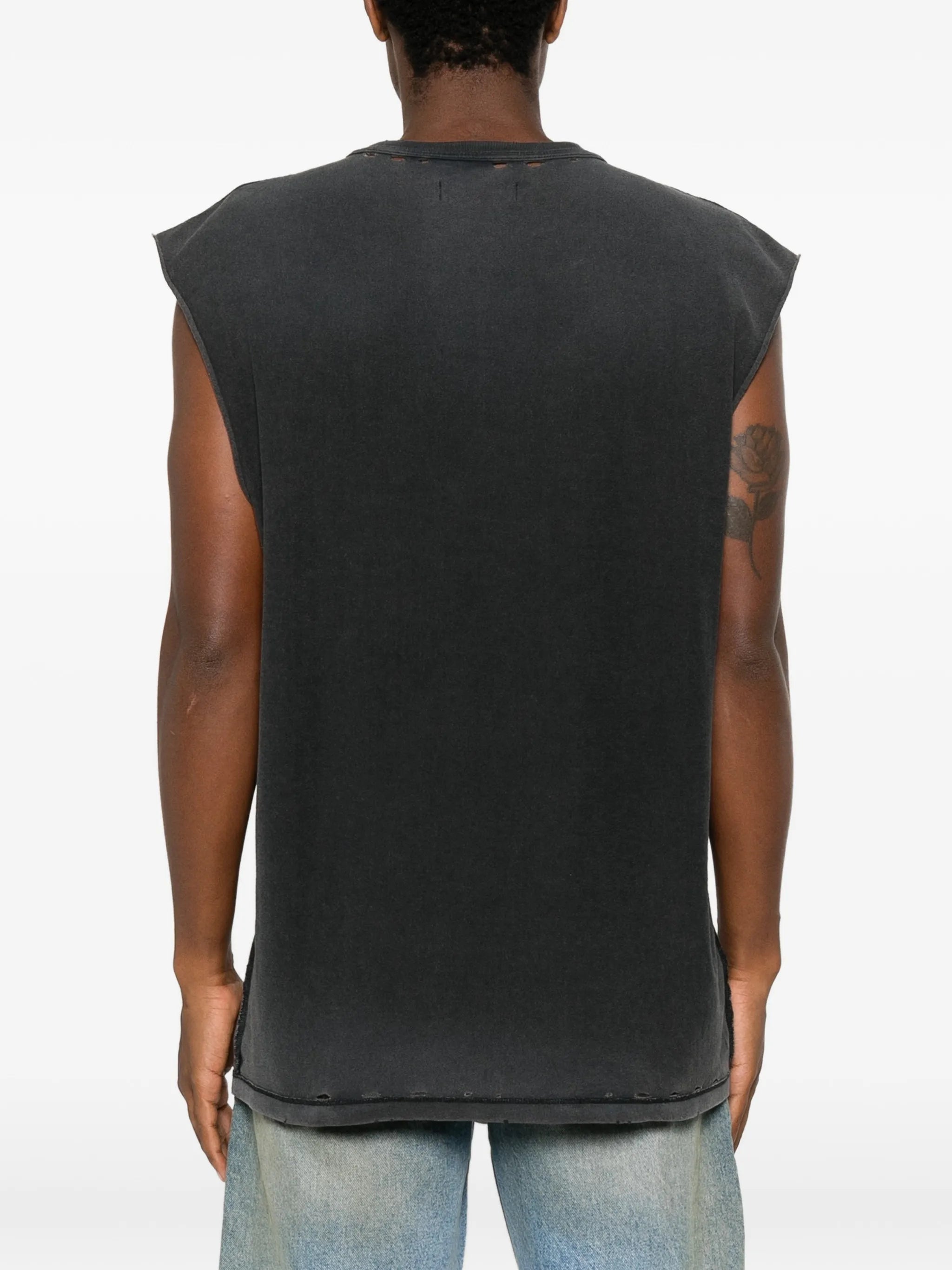 graphic-print distressed T-shirt
