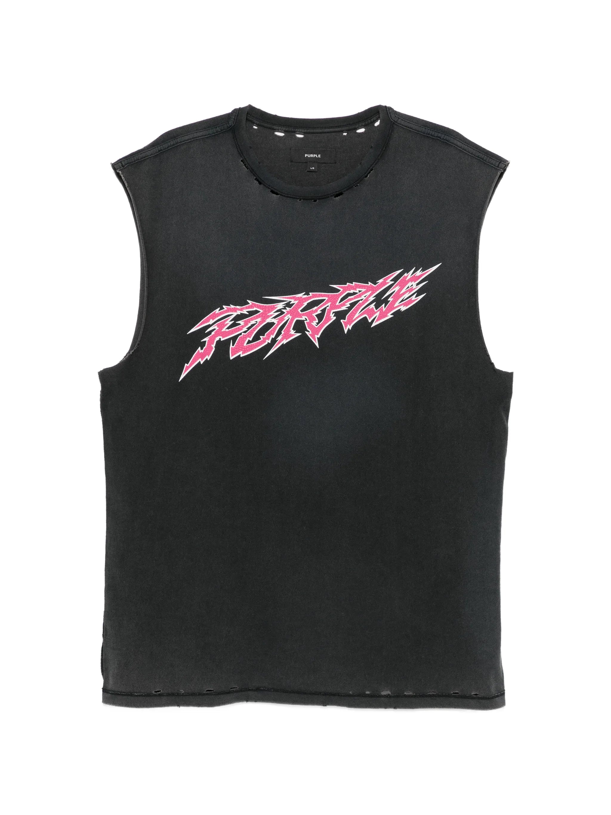 graphic-print distressed T-shirt
