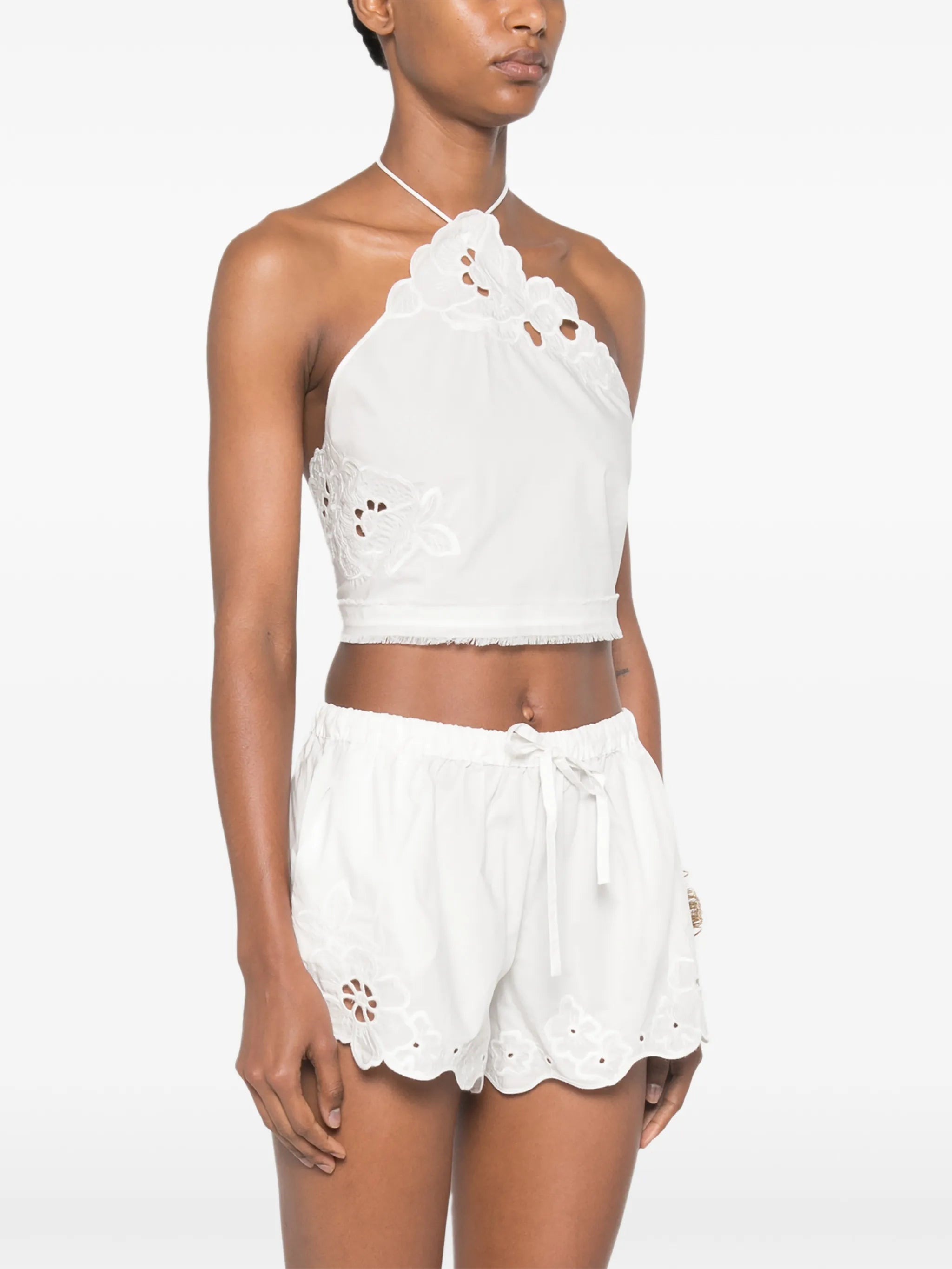 Klara floral-embroidered top