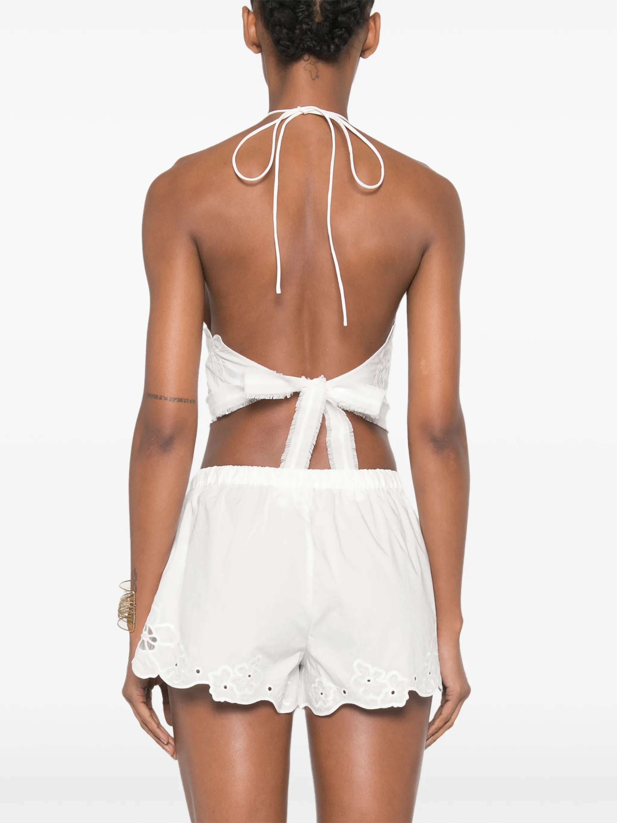 Klara floral-embroidered top