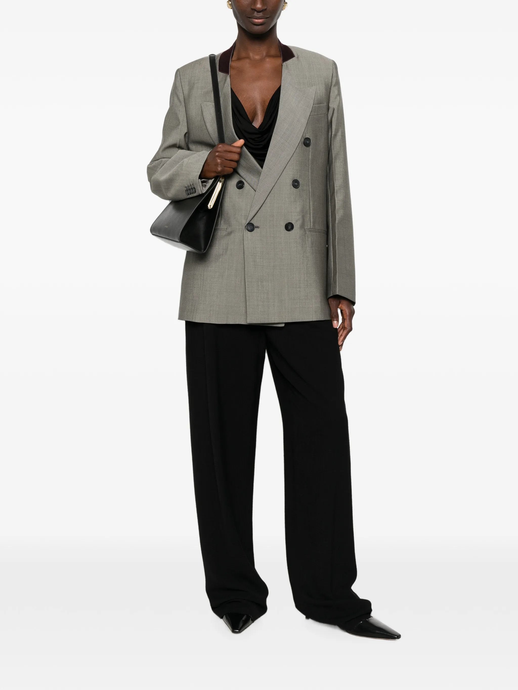 double-breasted peak-lapels blazer