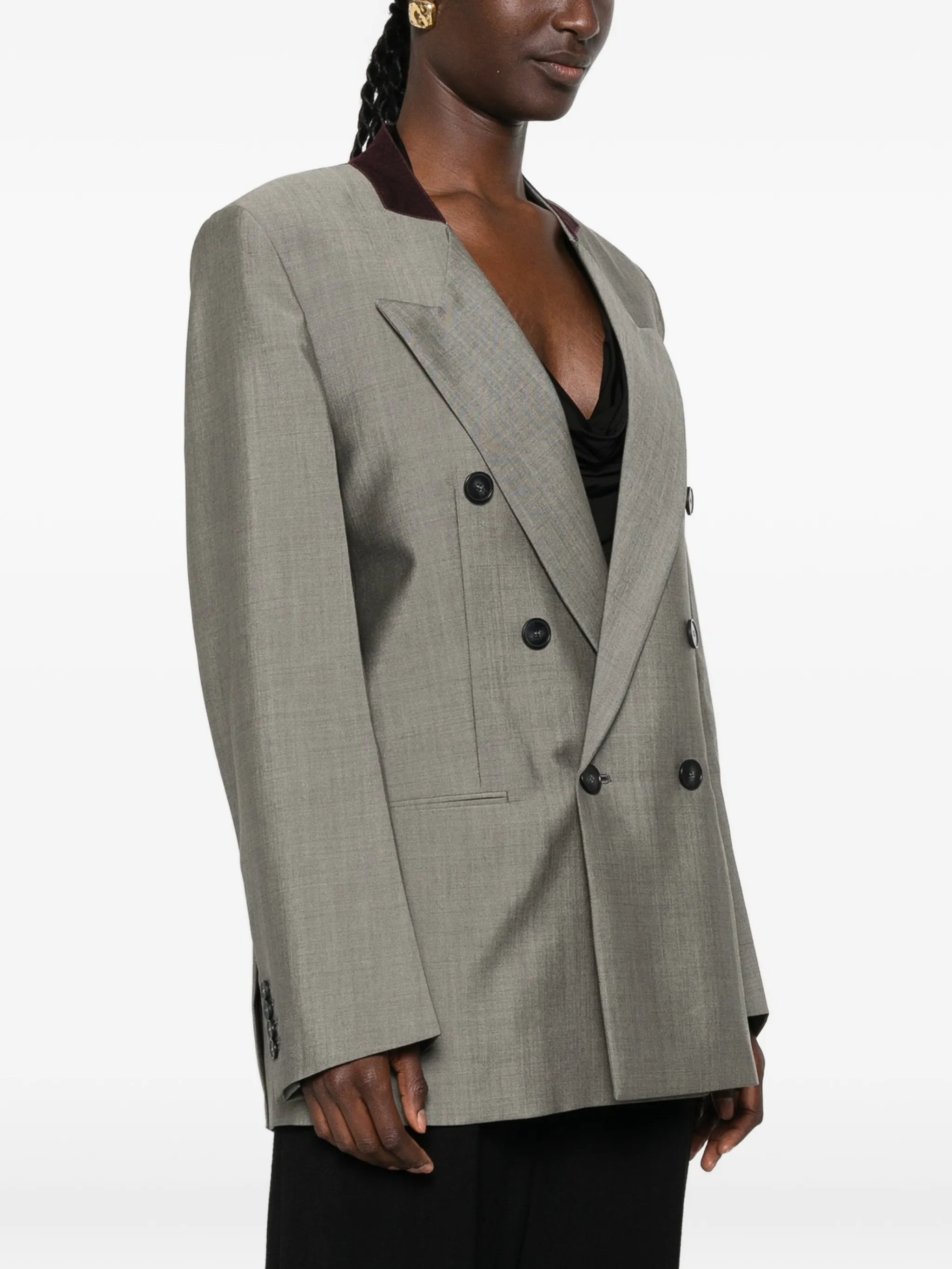 double-breasted peak-lapels blazer