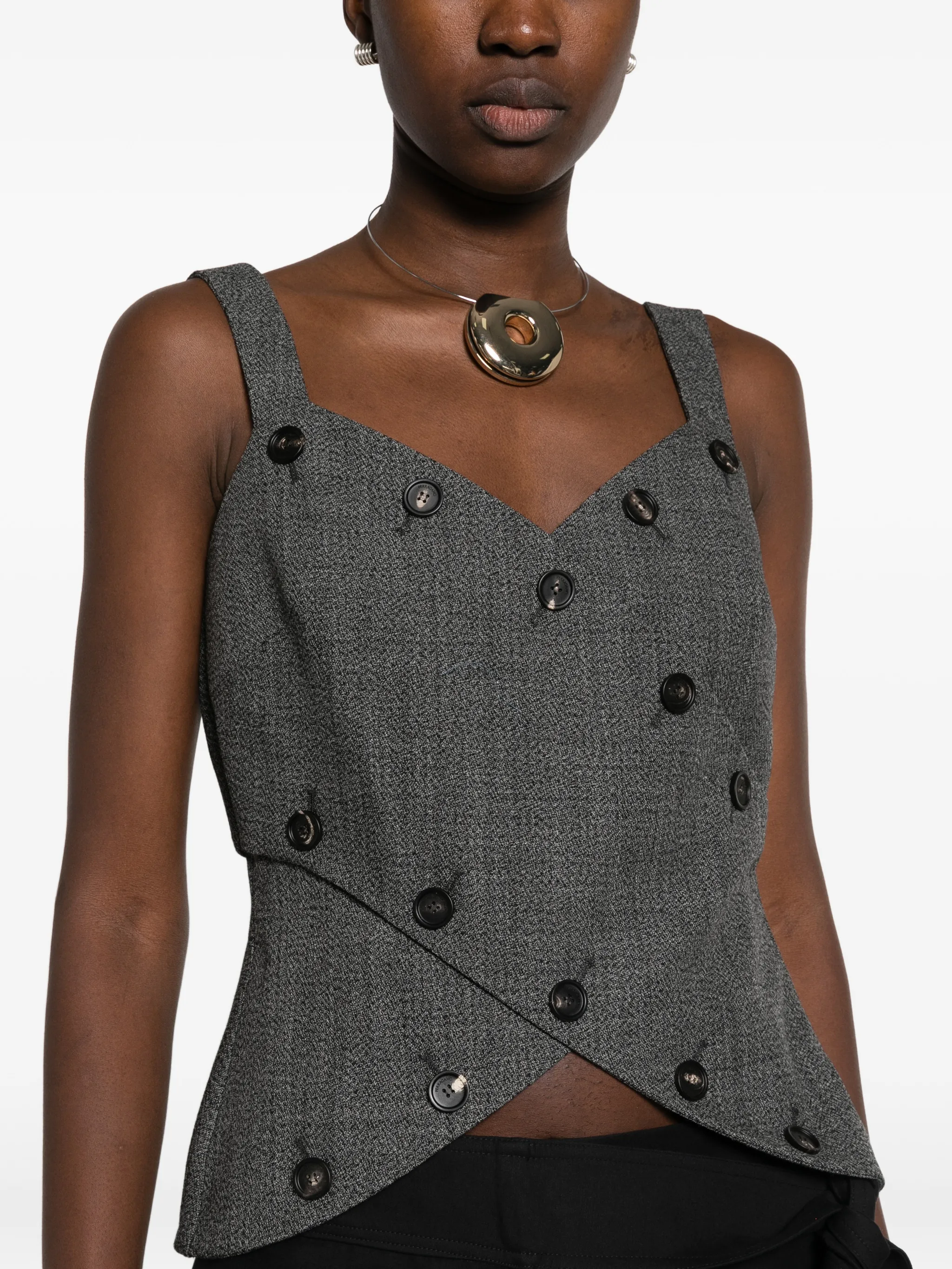 mouliné button-up top