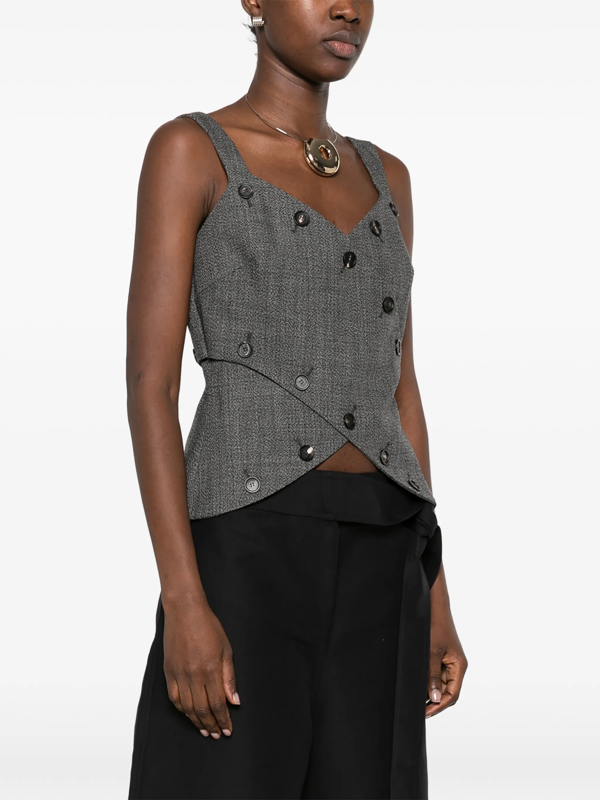 mouliné button-up top
