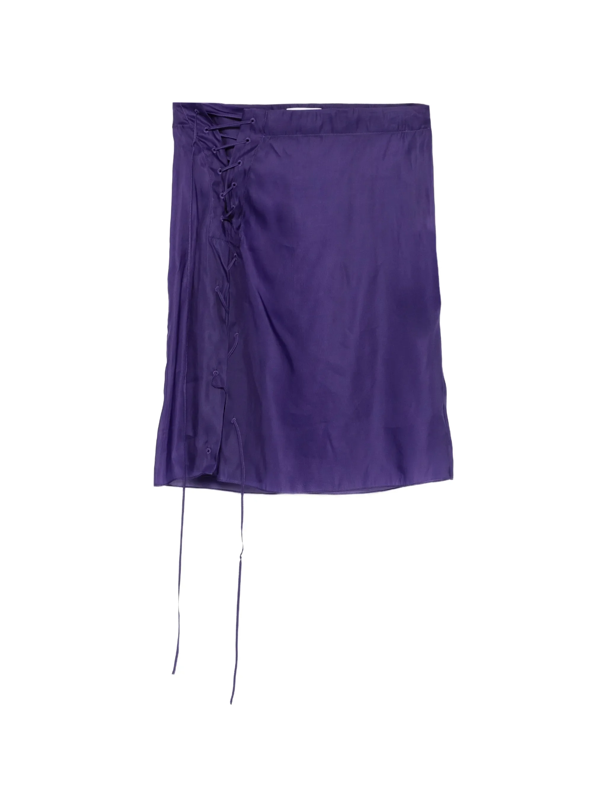lace-up sheer midi straight skirt