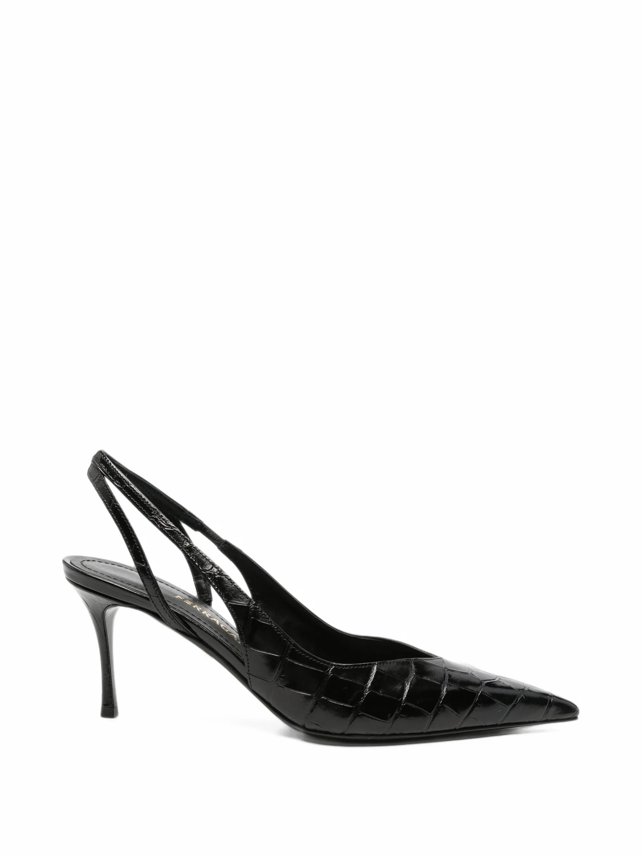 Dafne croc-effect slingback pumps