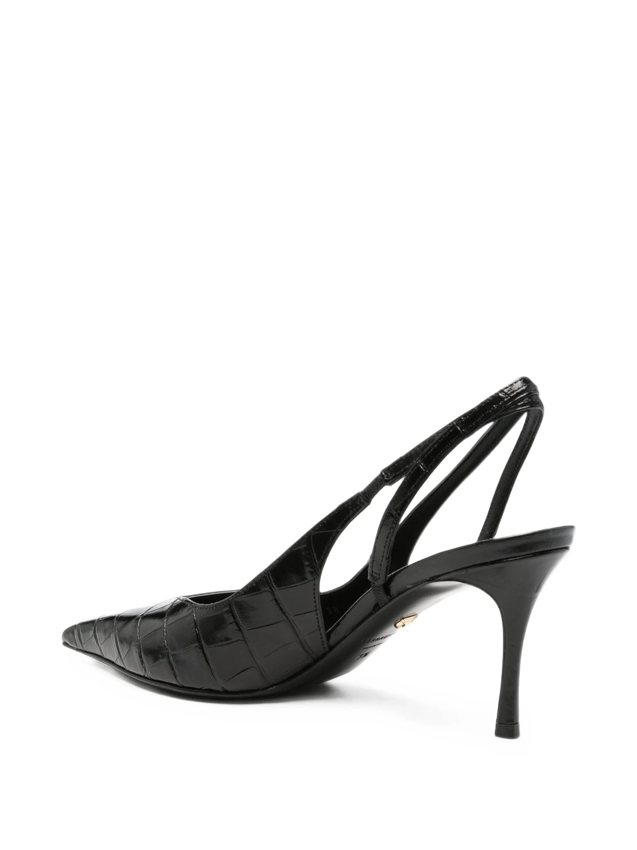 Dafne croc-effect slingback pumps