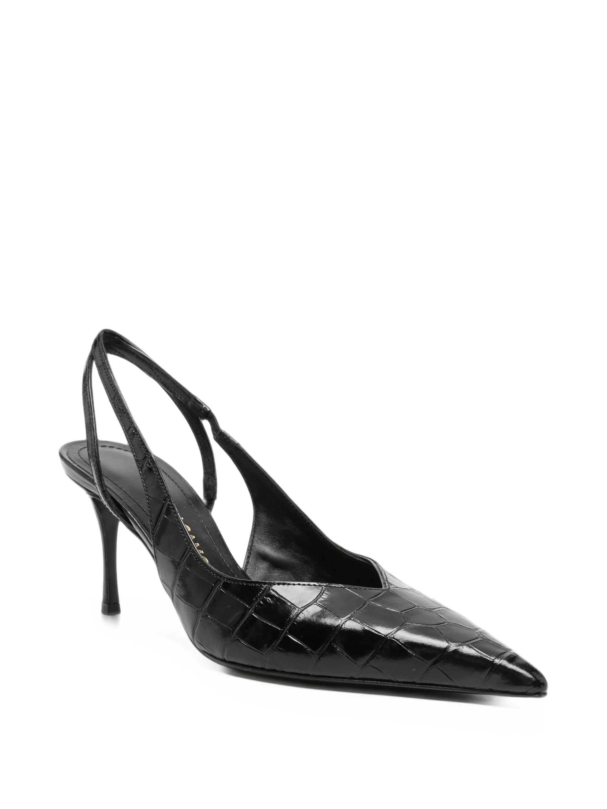 Dafne croc-effect slingback pumps