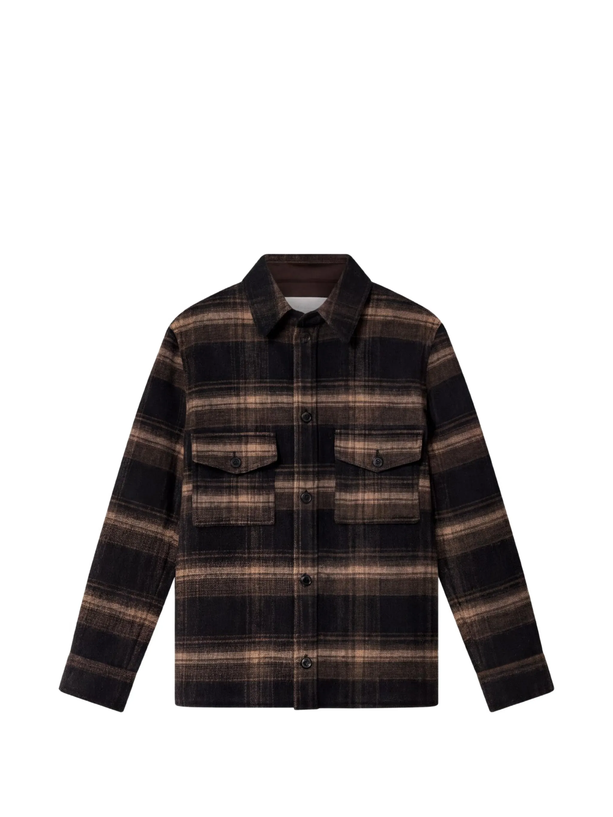 Kervon check wool-blend overshirt