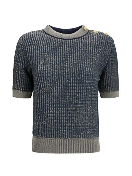 sequin-embellished button-detail sweater
