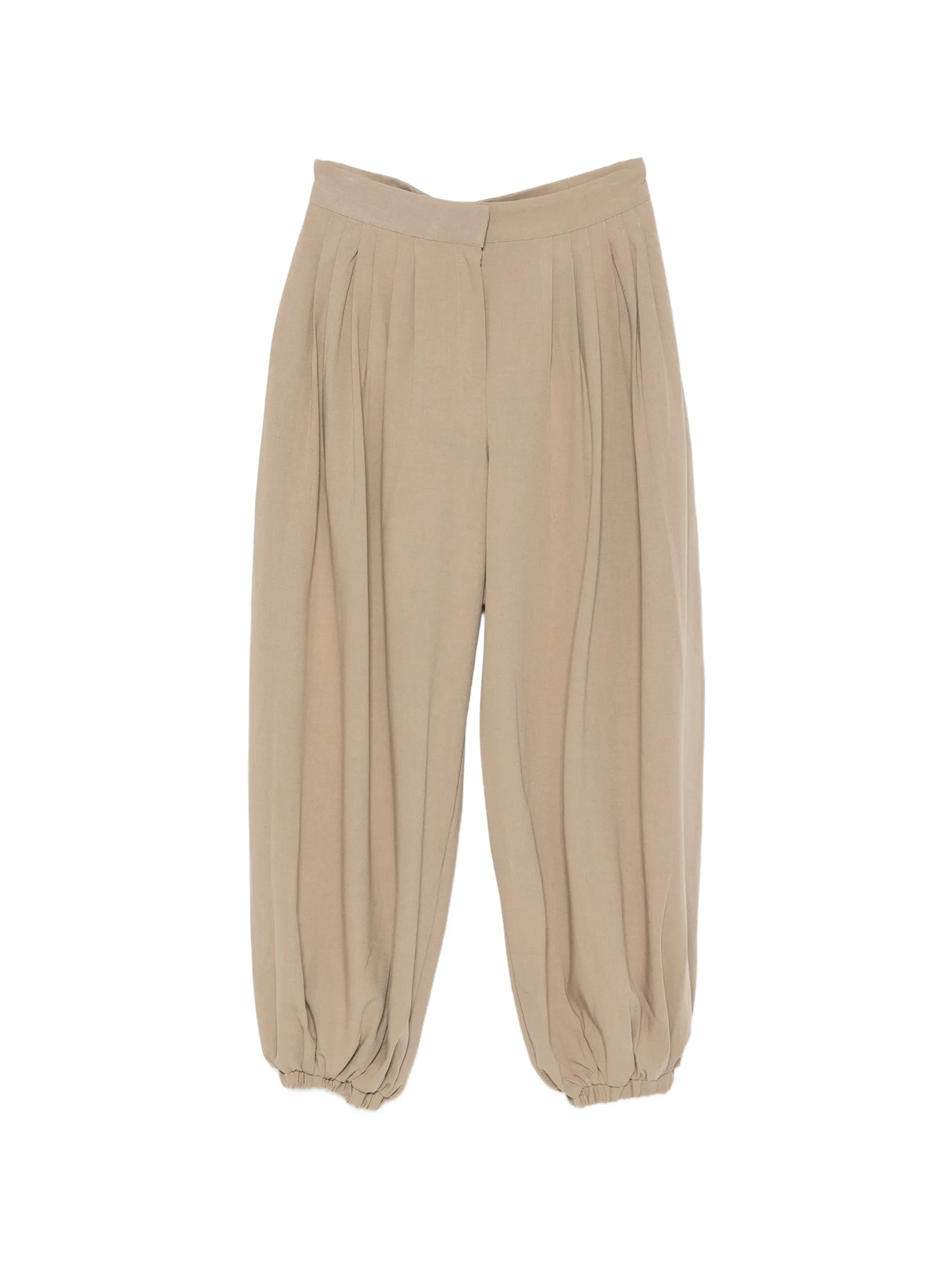 ruched-details tapered trousers