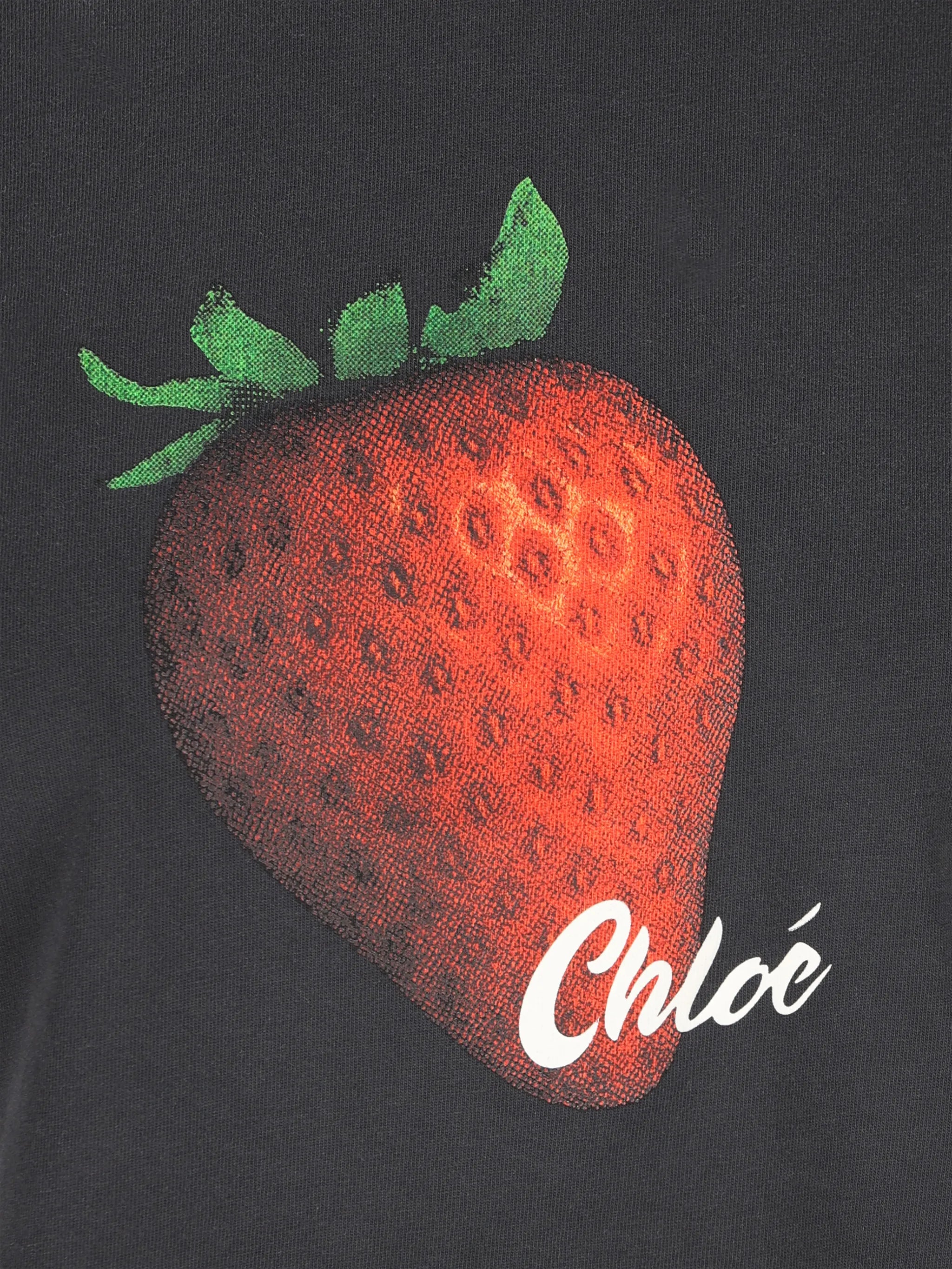 strawberry-print cotton T-shirt