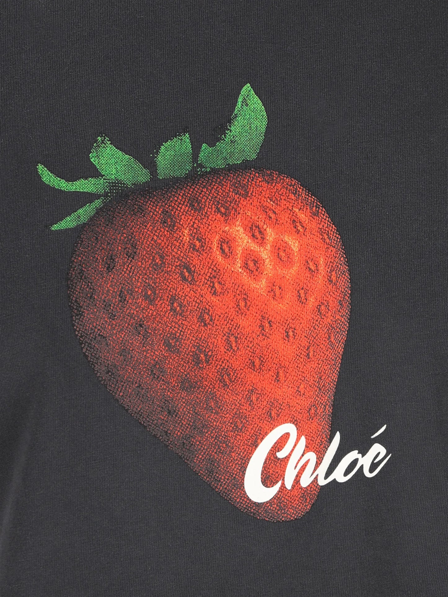 strawberry-print cotton T-shirt