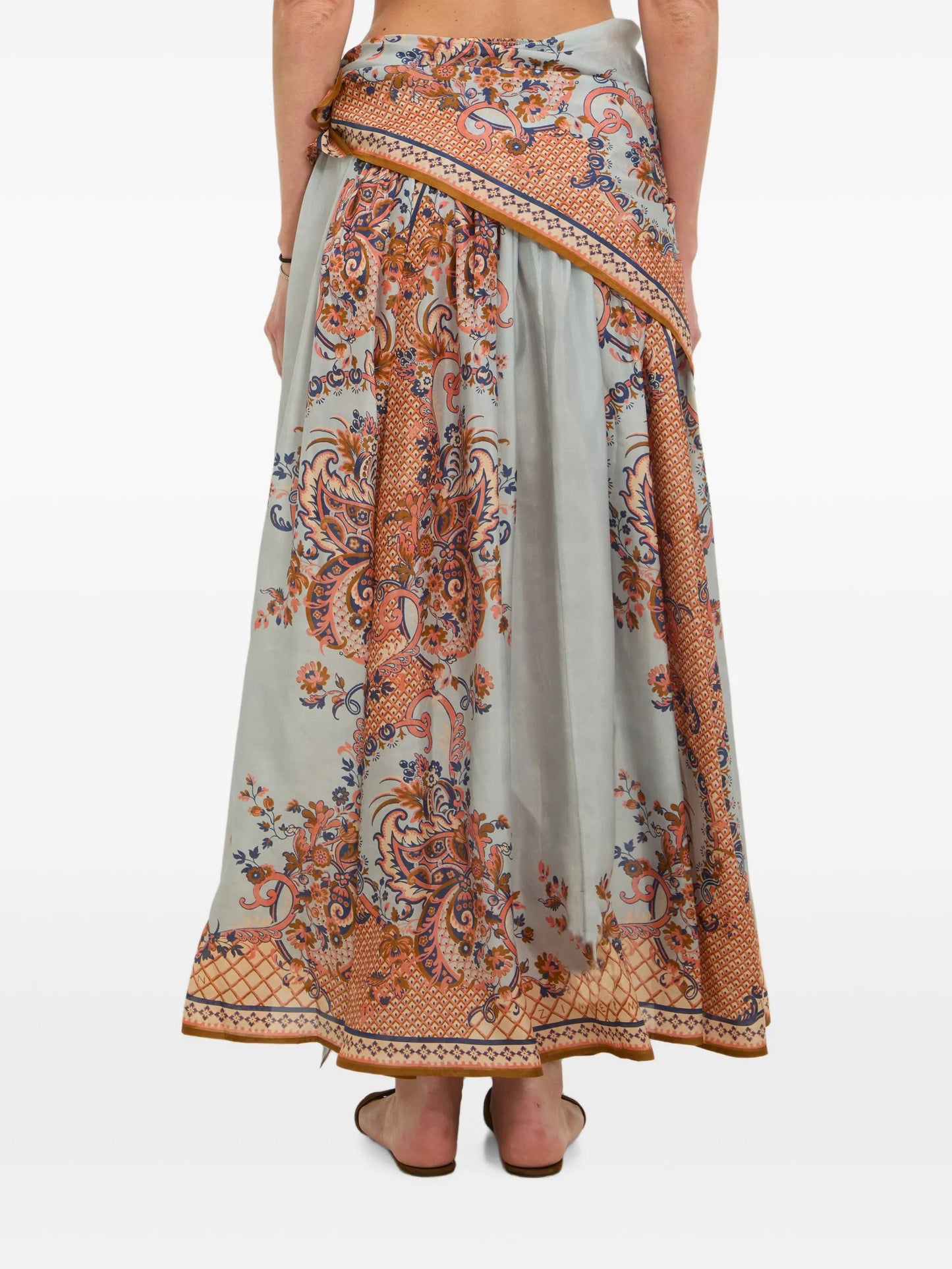 Aster scarf-detail midi skirt