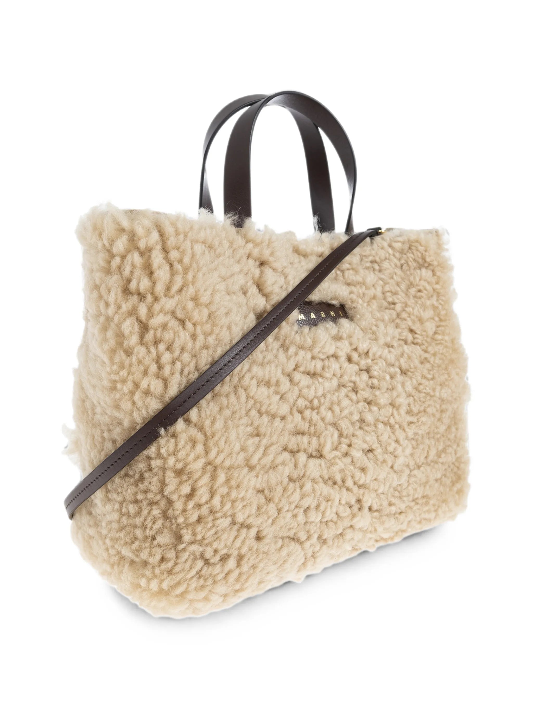 Museo Soft East/West lamb fur tote bag