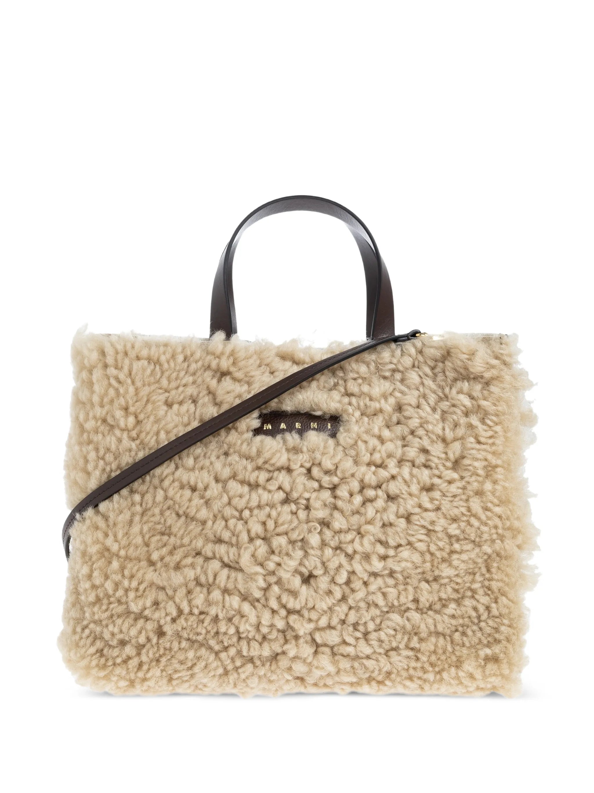 Museo Soft East/West lamb fur tote bag