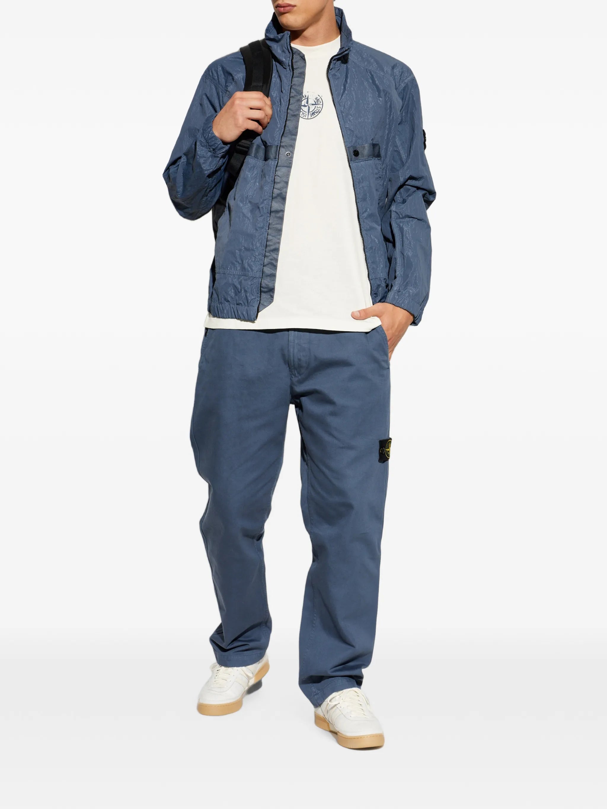 logo-patch zip-up jacket