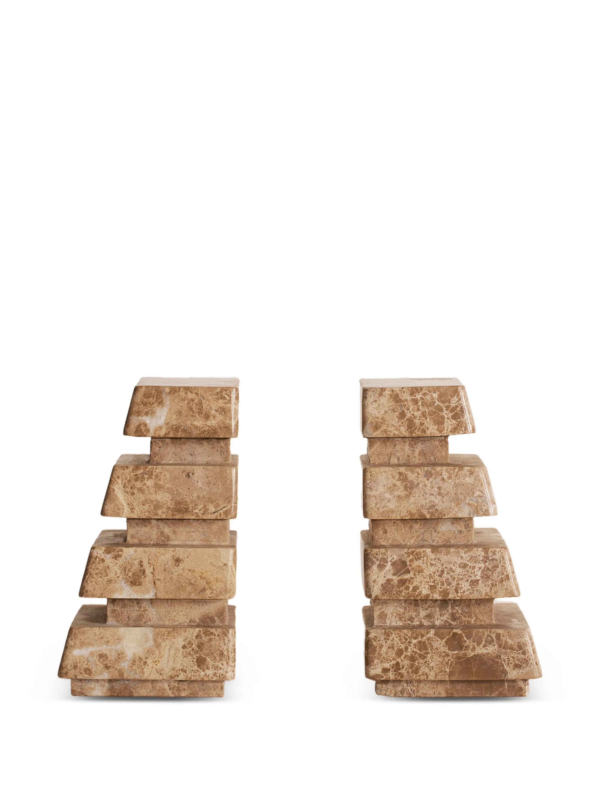 Alderman Emperador marble bookends set