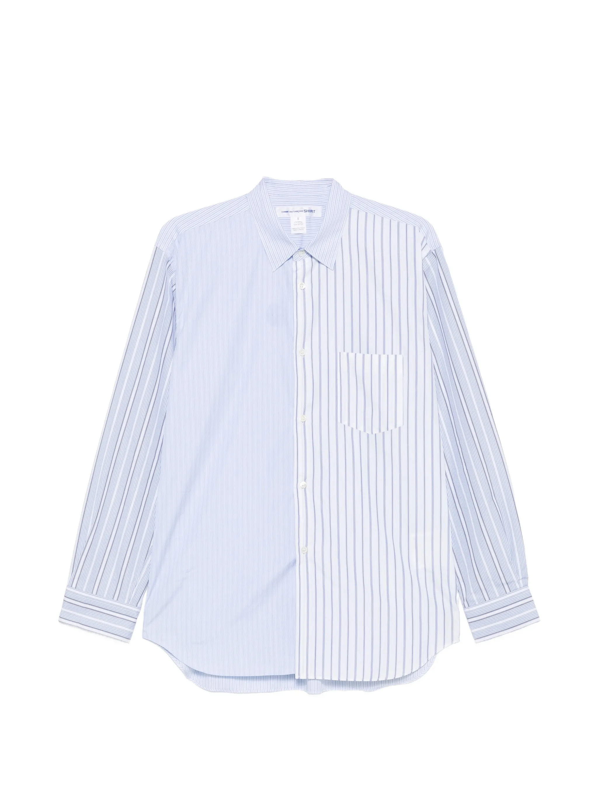 vertical-stripe panelled shirt