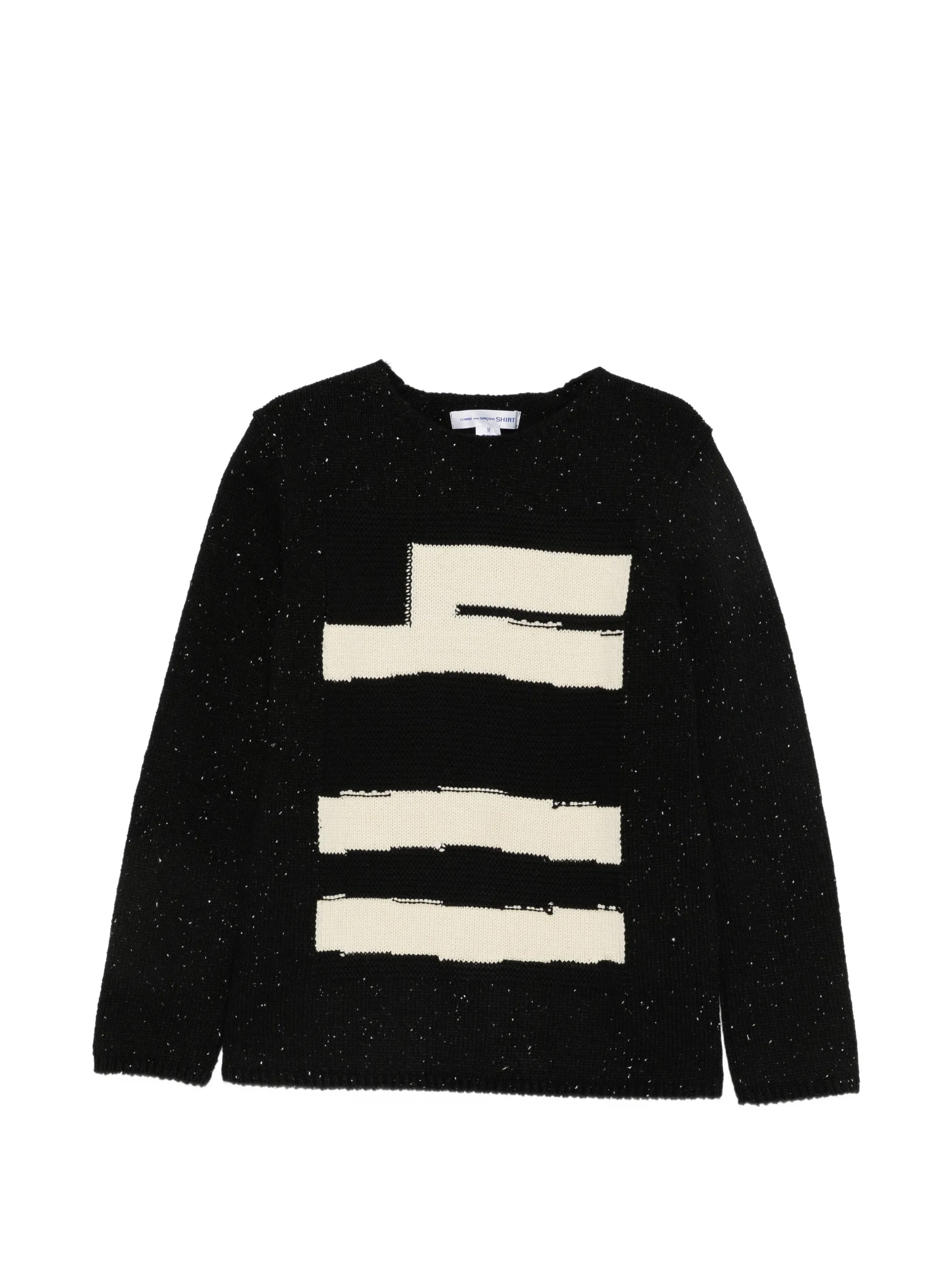 intarsia-knit flecked sweater
