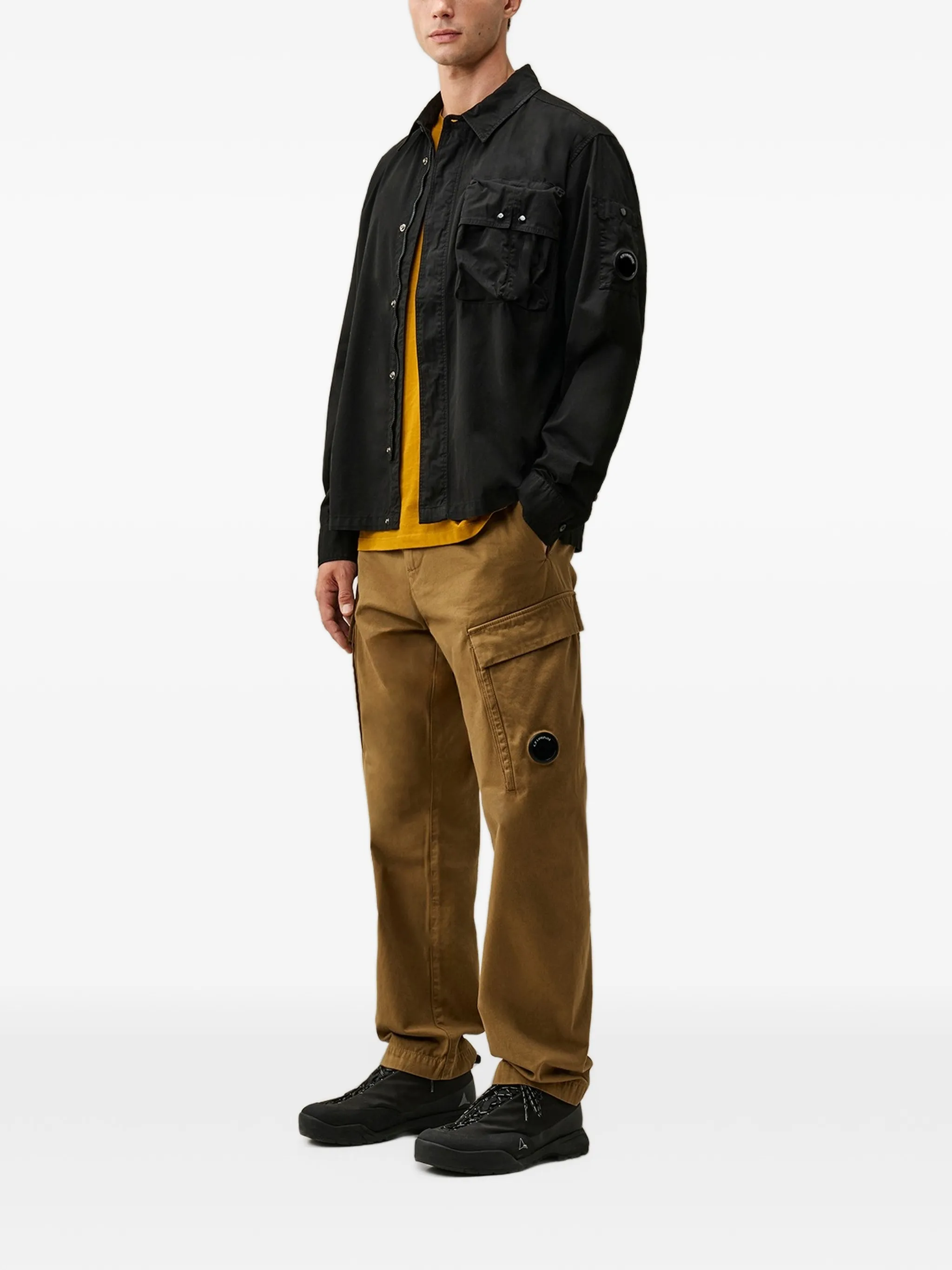 Lens-detail gabardine shirt