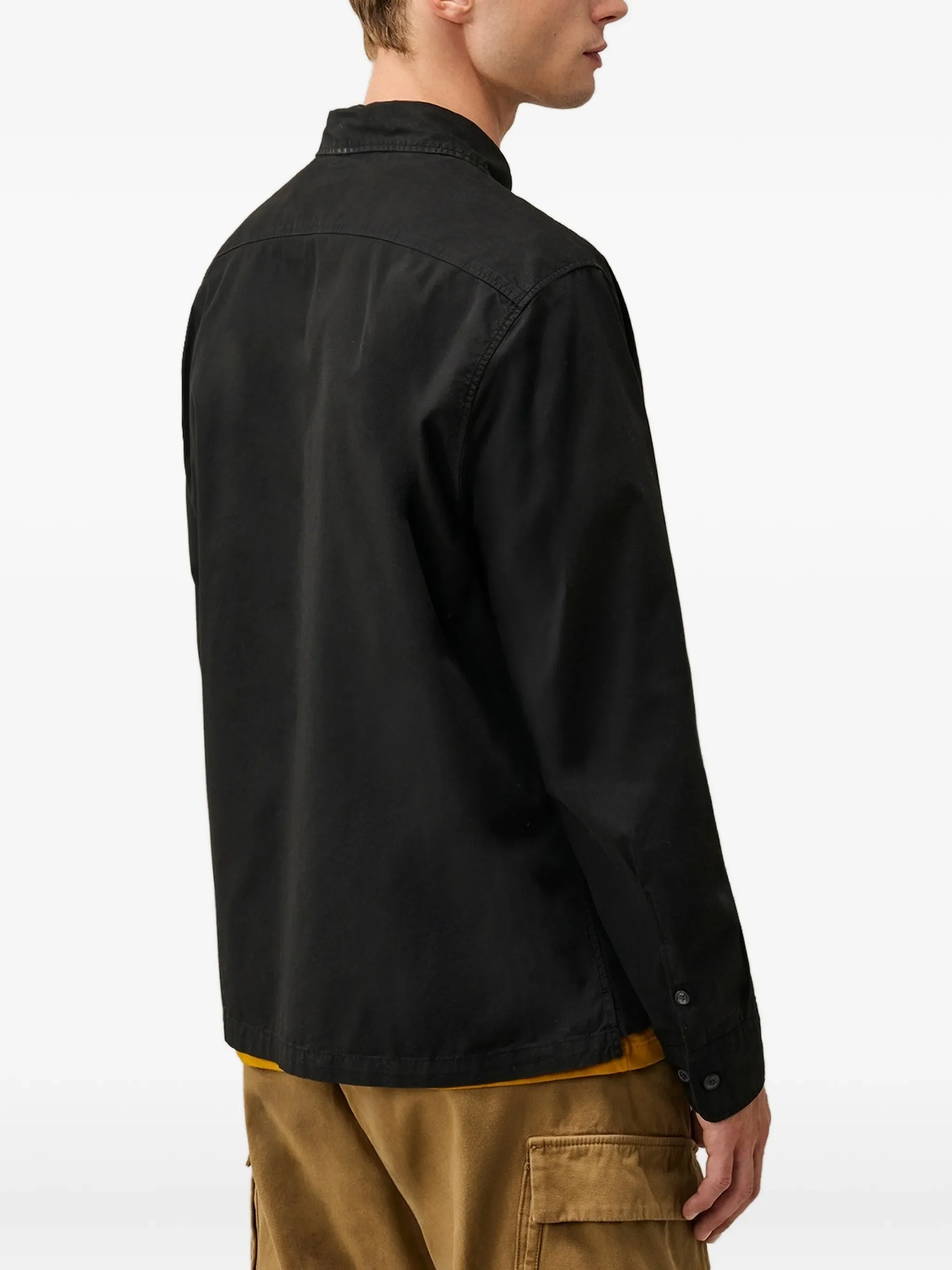 Lens-detail gabardine shirt
