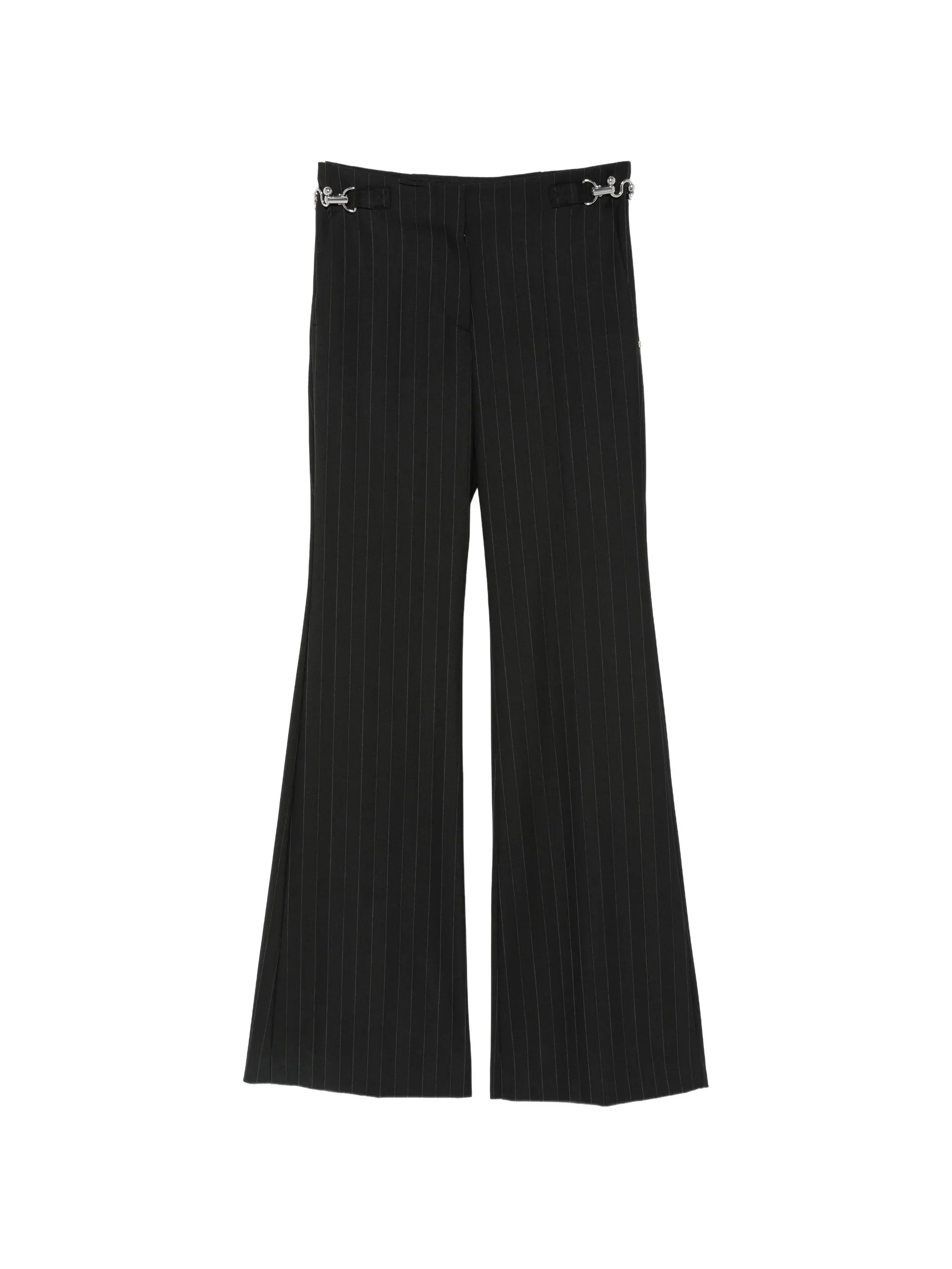 pinstripe wide-leg trousers