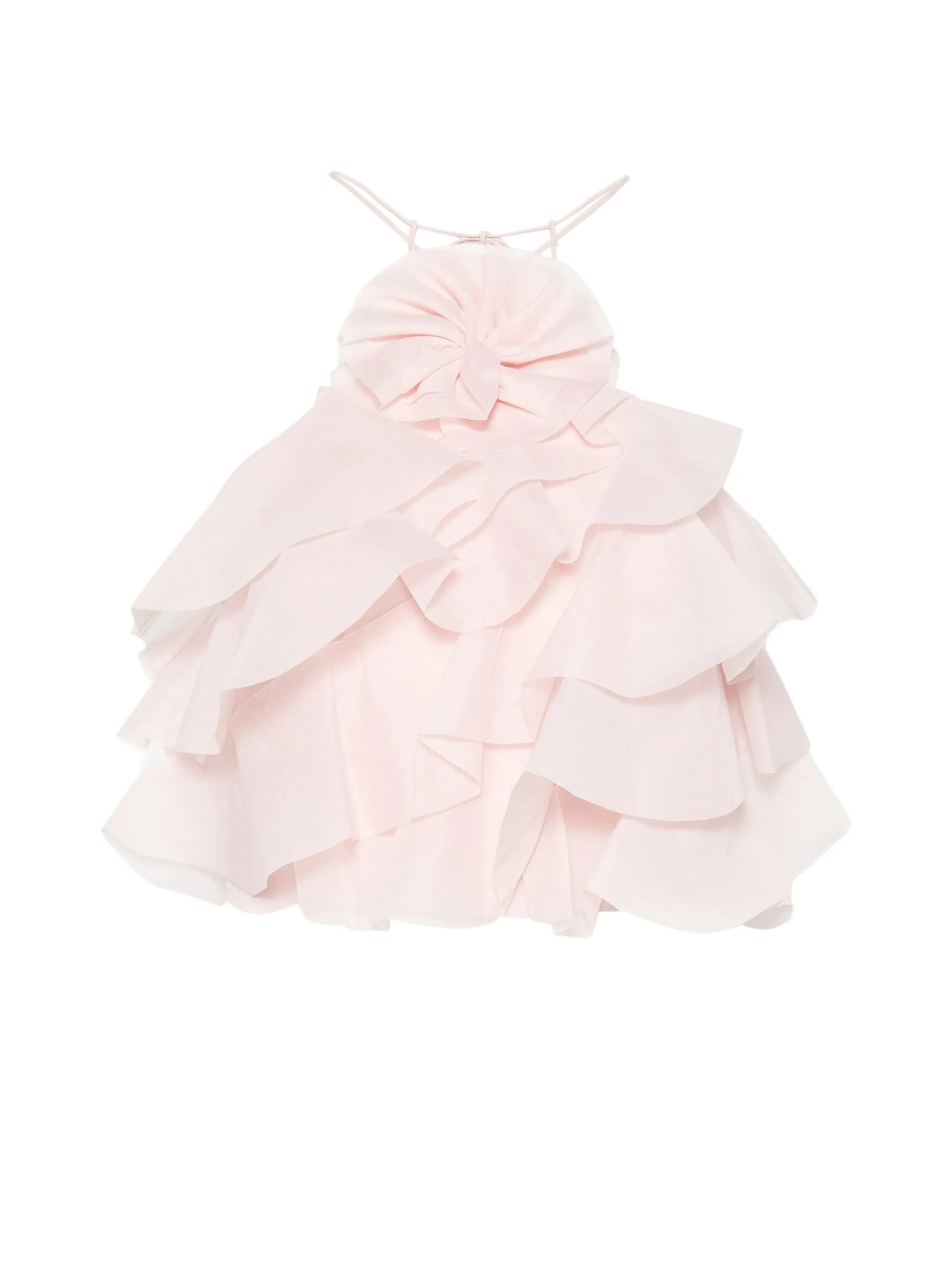 Villa ruffled floral-appliqué top