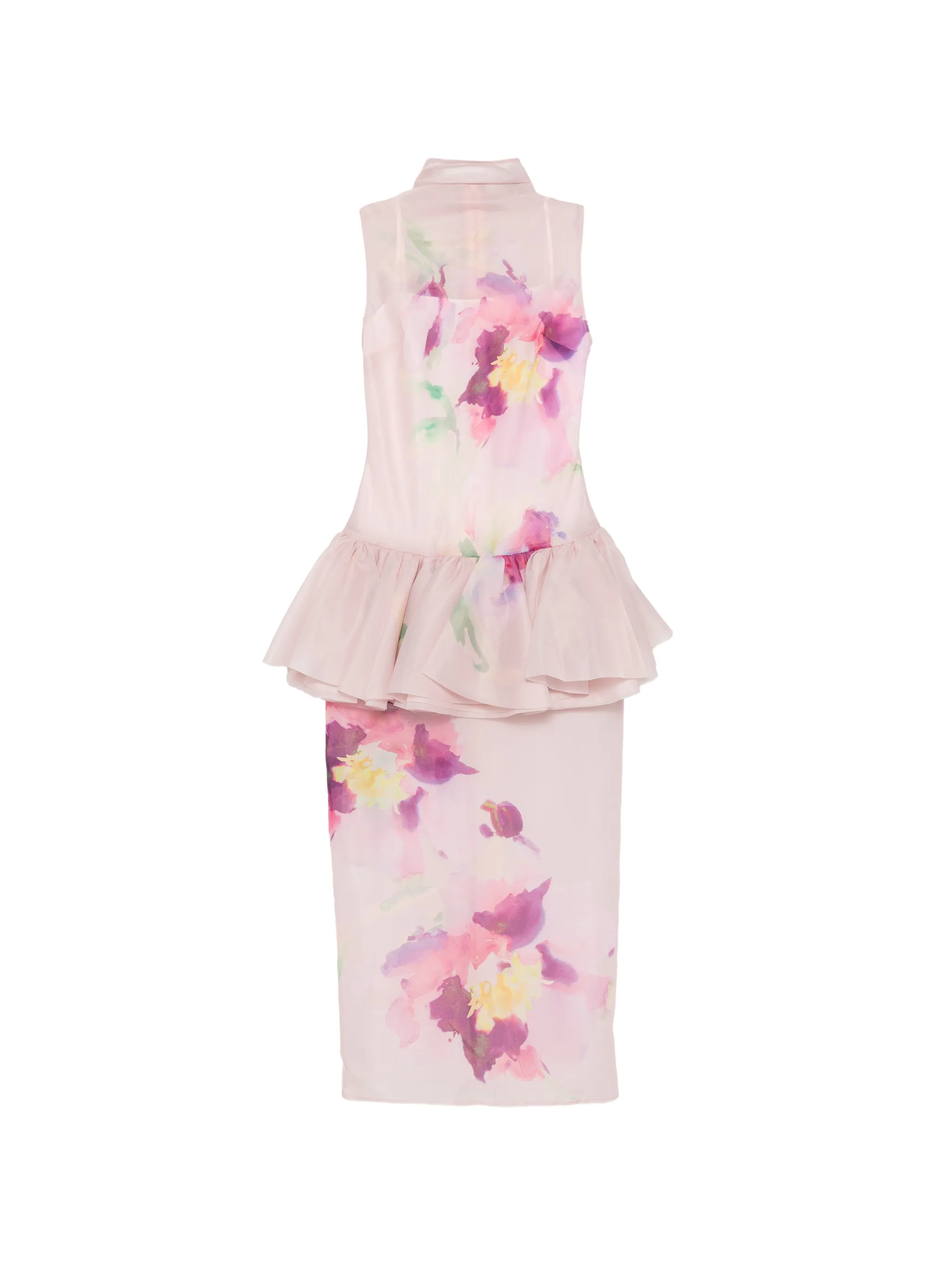 Arlina ruffled floral-print gown